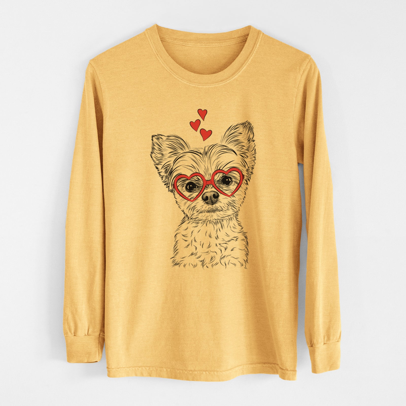 Valentine Chance the Yapper the Yorkshire Terrier - Heavyweight 100% Cotton Long Sleeve