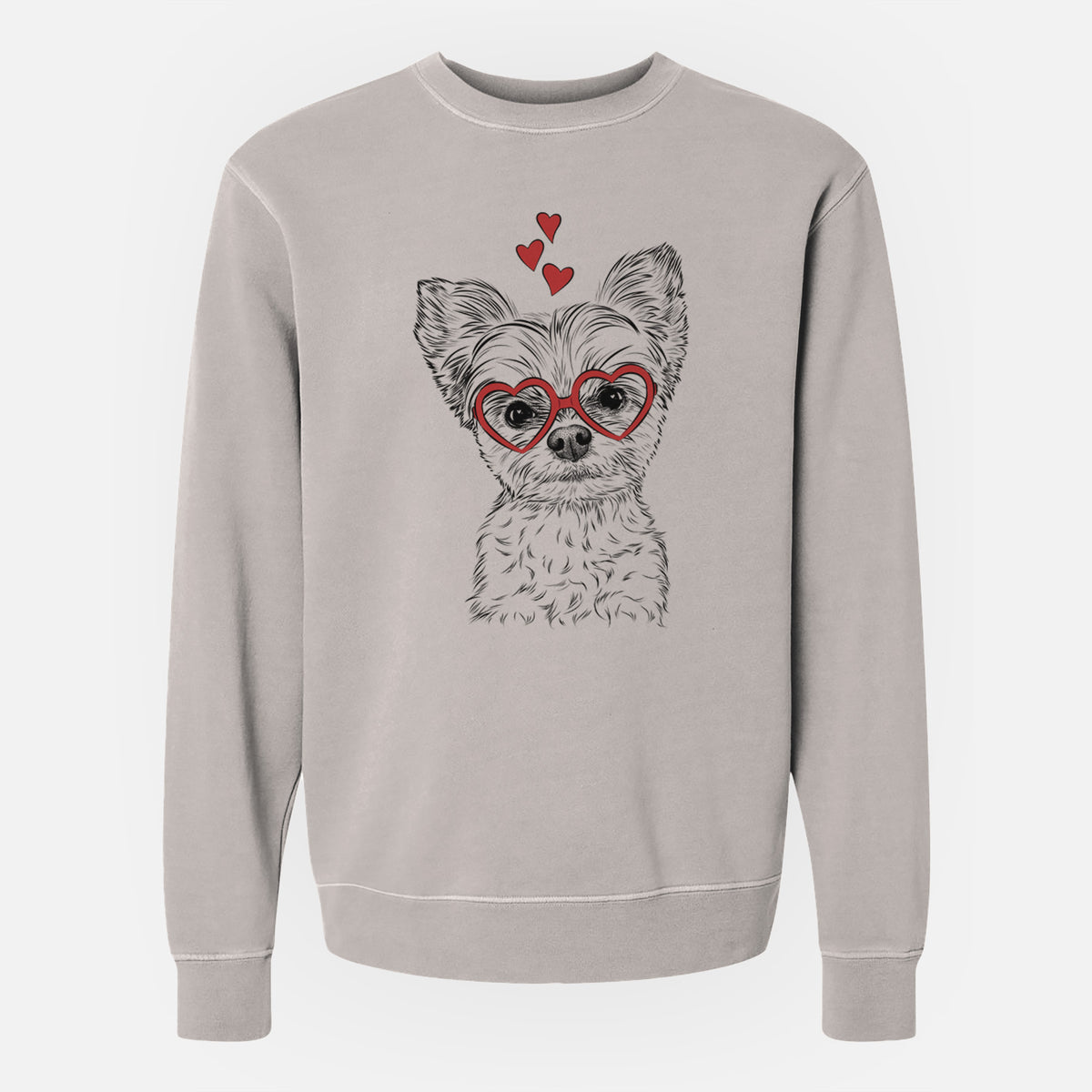 Valentine Chance the Yapper the Yorkshire Terrier - Unisex Pigment Dyed Crew Sweatshirt