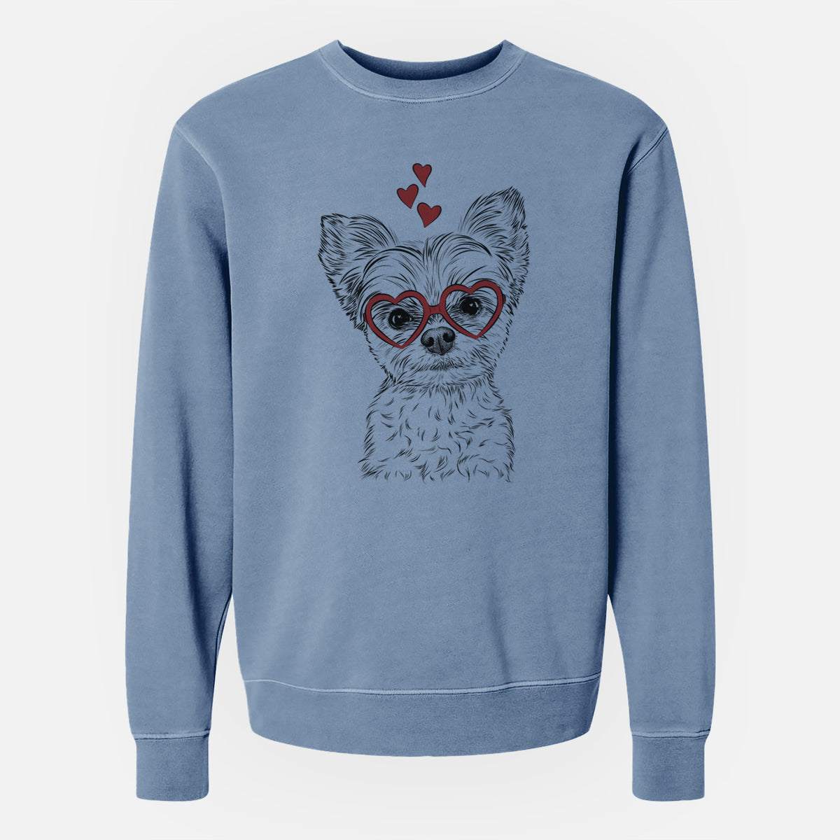 Valentine Chance the Yapper the Yorkshire Terrier - Unisex Pigment Dyed Crew Sweatshirt