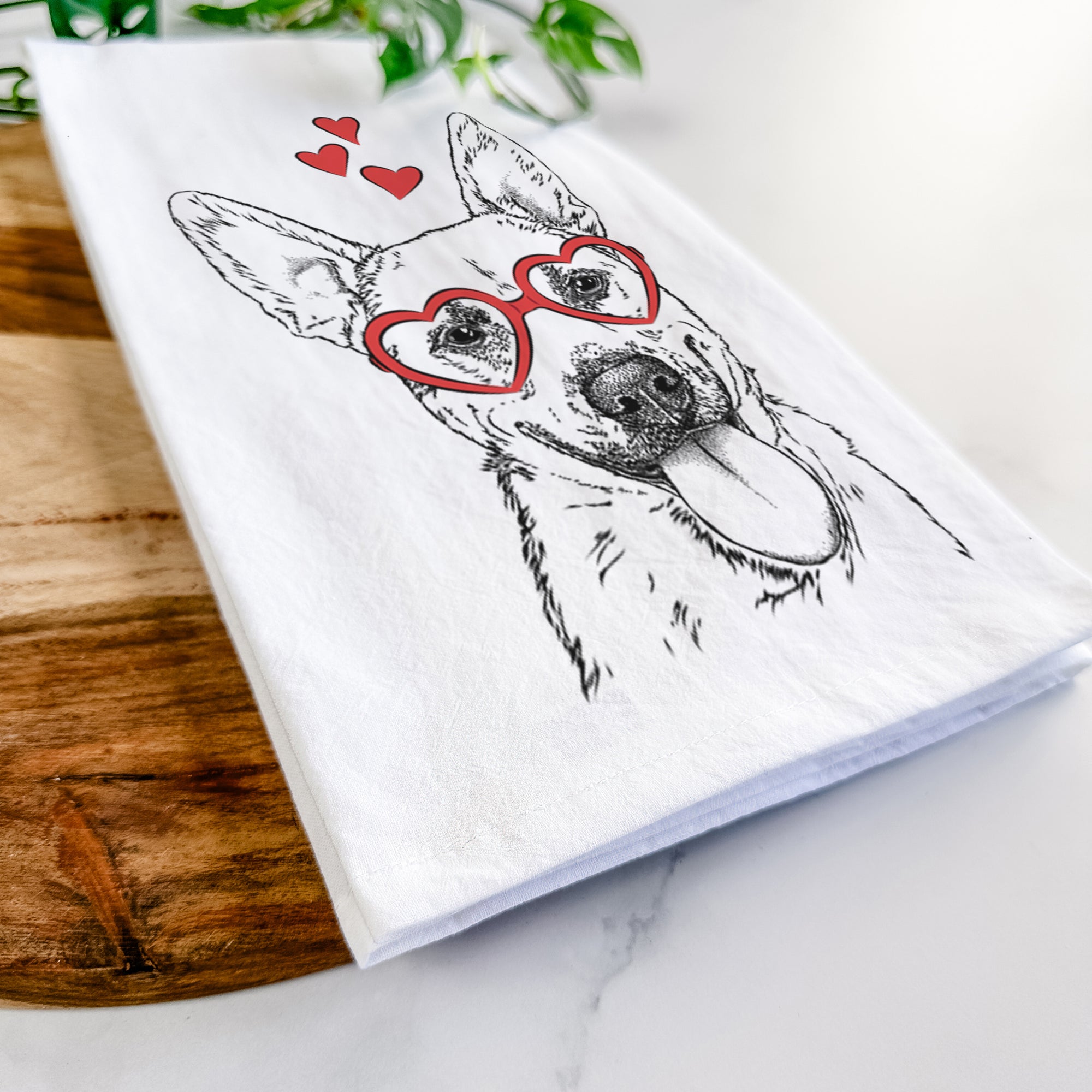 Charlie the Mixed Breed Tea Towel