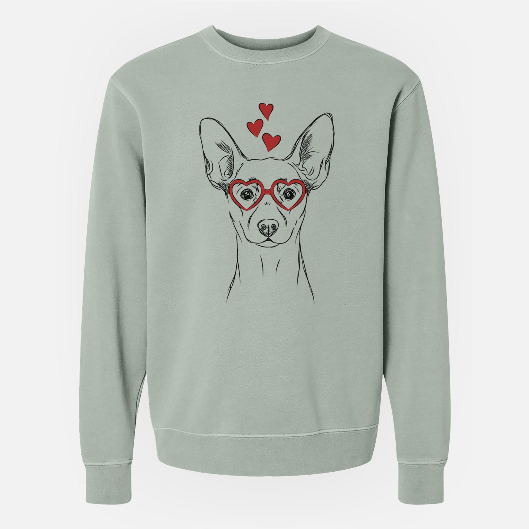 Valentine Chillie the Mini Pinscher - Unisex Pigment Dyed Crew Sweatshirt