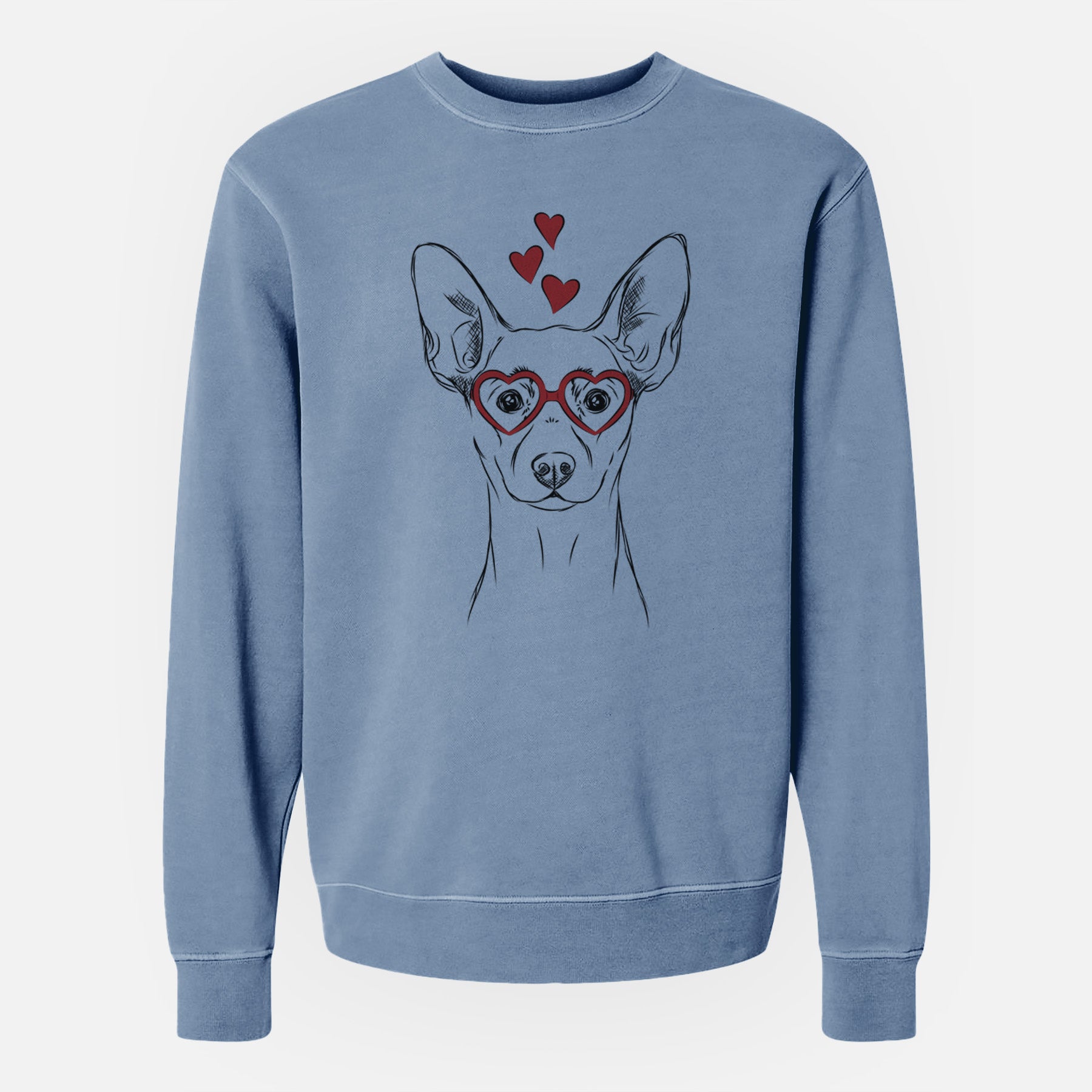 Valentine Chillie the Mini Pinscher - Unisex Pigment Dyed Crew Sweatshirt