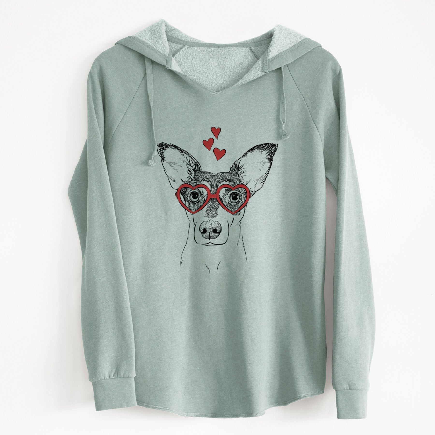 Valentine Chloe the Doxie Mix - Cali Wave Hooded Sweatshirt