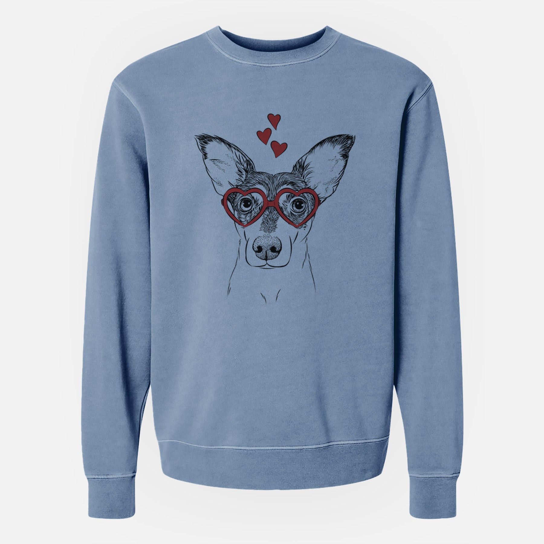 Valentine Chloe the Doxie Mix - Unisex Pigment Dyed Crew Sweatshirt