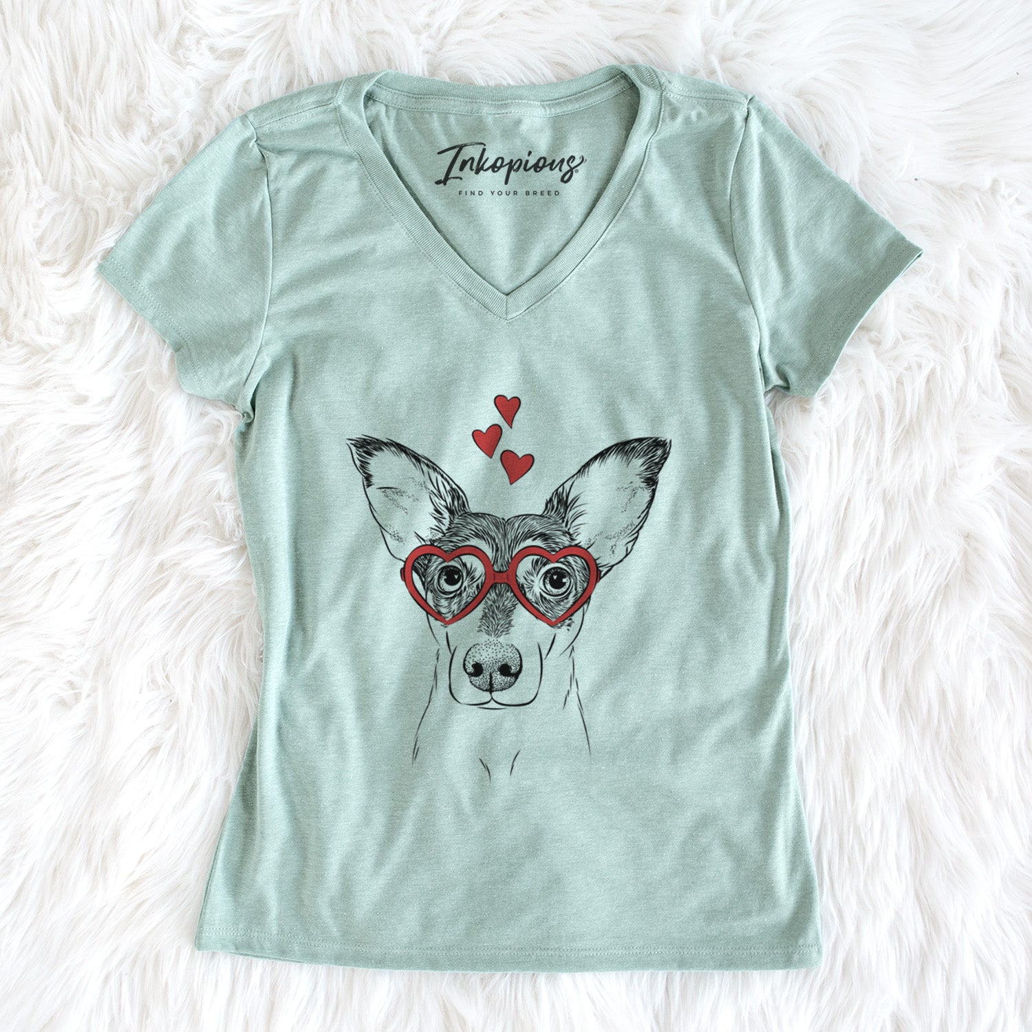 Valentine Chloe the Doxie Mix - Women's Perfect V-neck Shirt