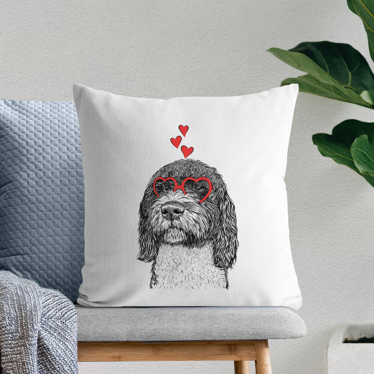 Chris the Portuguese Water Dog - Throw Pillow Cover