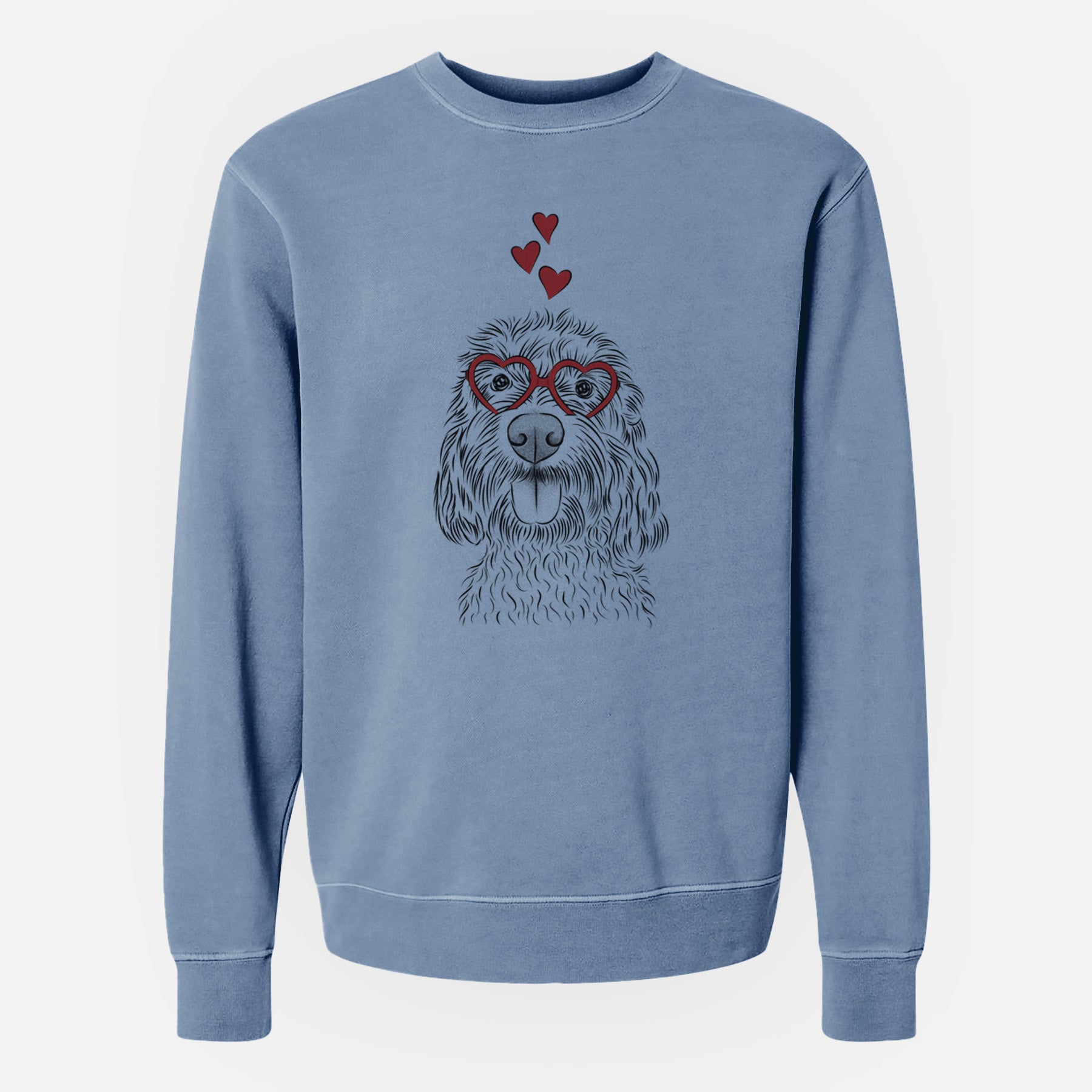 Valentine Clover the Cockapoo - Unisex Pigment Dyed Crew Sweatshirt