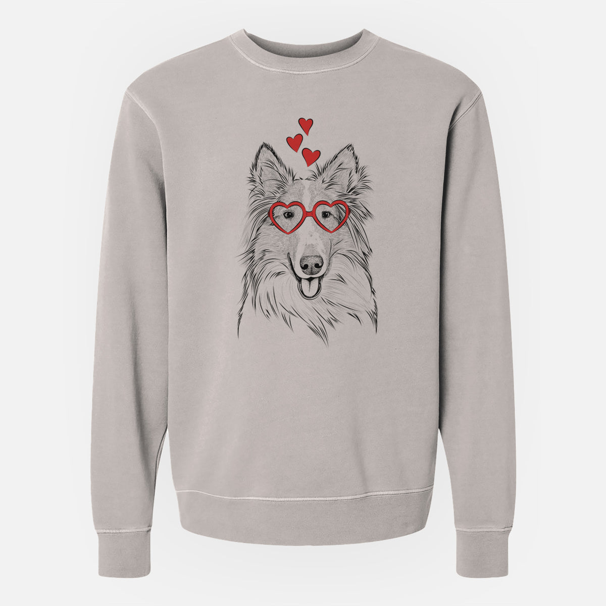 Valentine Conrad the Rough Collie - Unisex Pigment Dyed Crew Sweatshirt