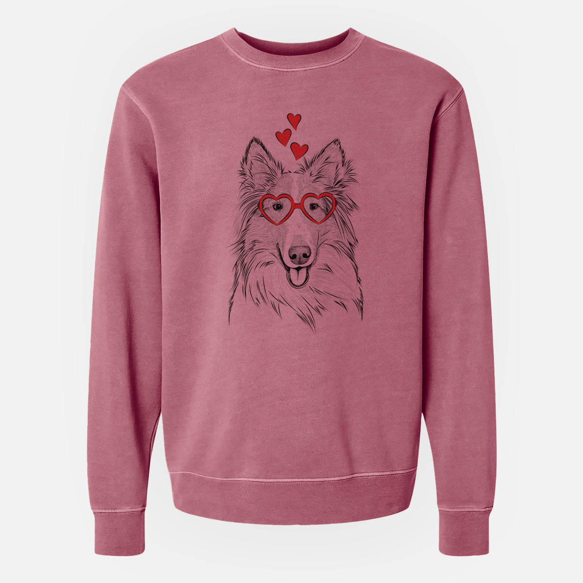 Valentine Conrad the Rough Collie - Unisex Pigment Dyed Crew Sweatshirt