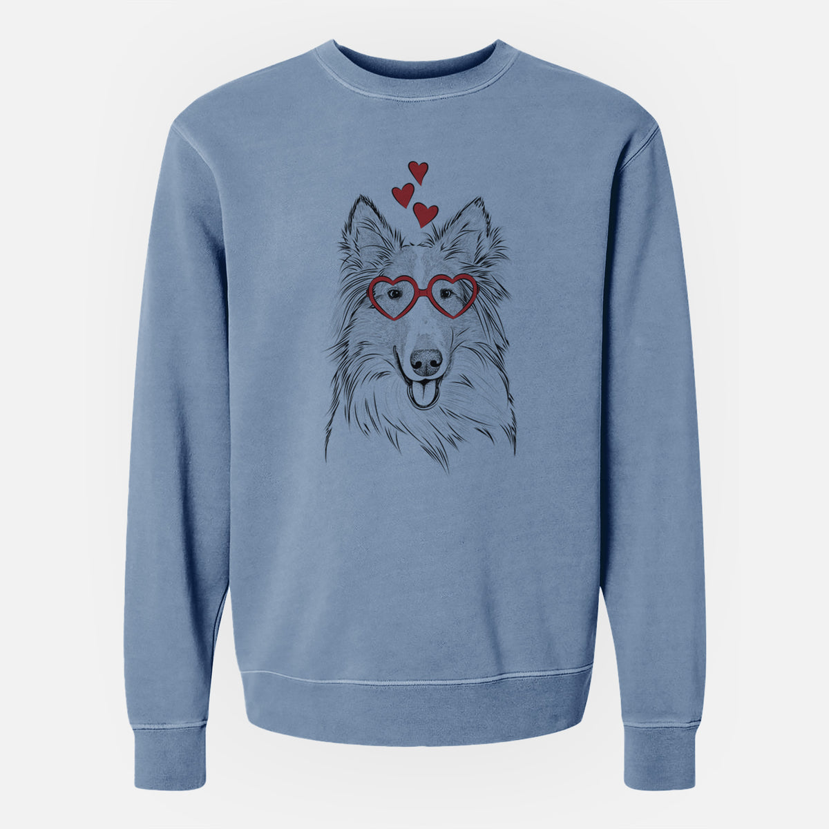 Valentine Conrad the Rough Collie - Unisex Pigment Dyed Crew Sweatshirt