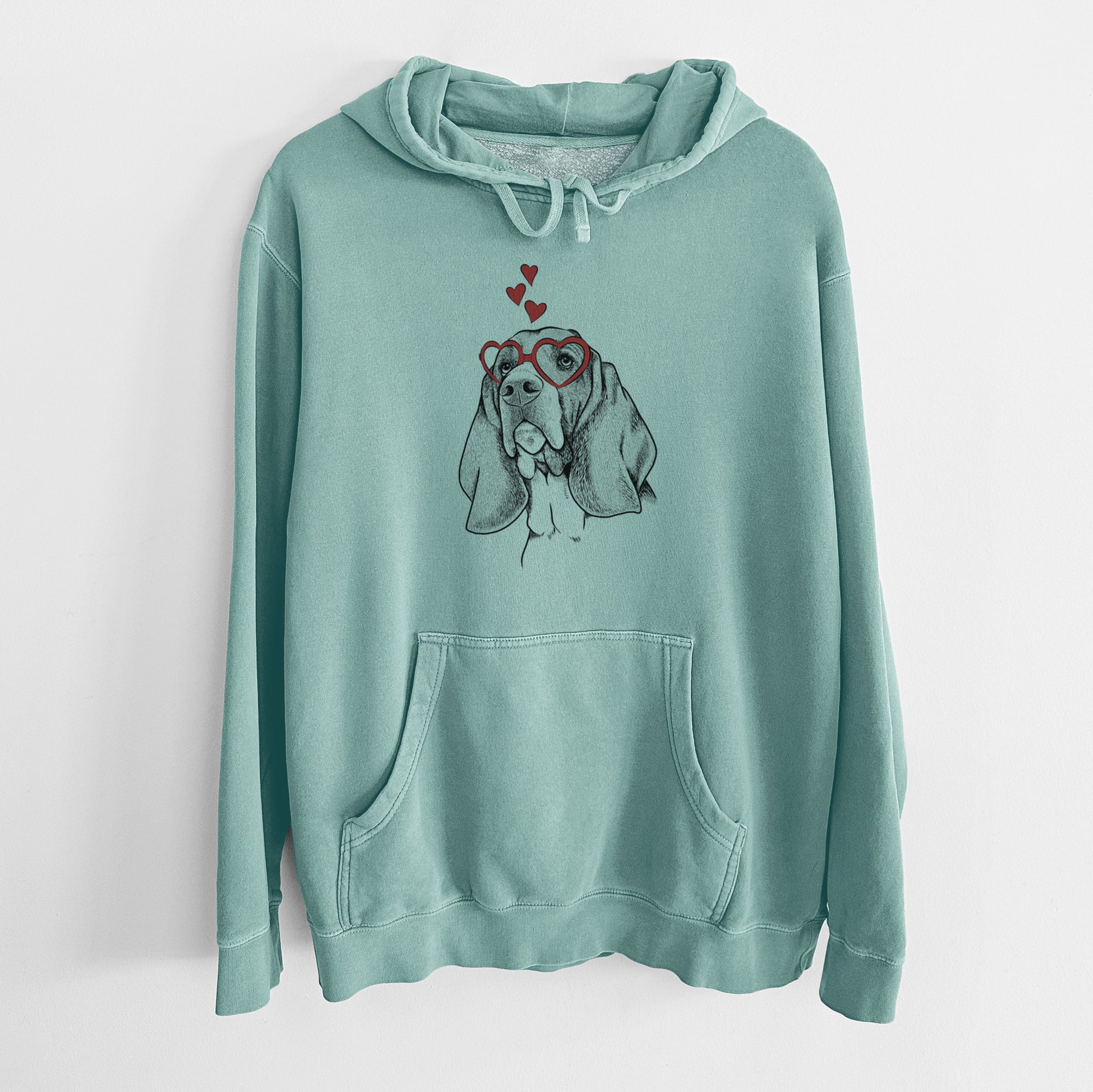 Valentine Cooper the Basset Hound - Unisex Pigment Dyed Hoodie