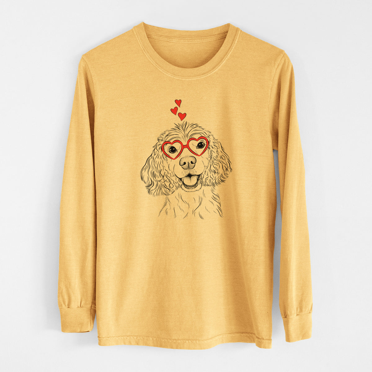 Valentine Cricket the American Cocker Spaniel - Heavyweight 100% Cotton Long Sleeve