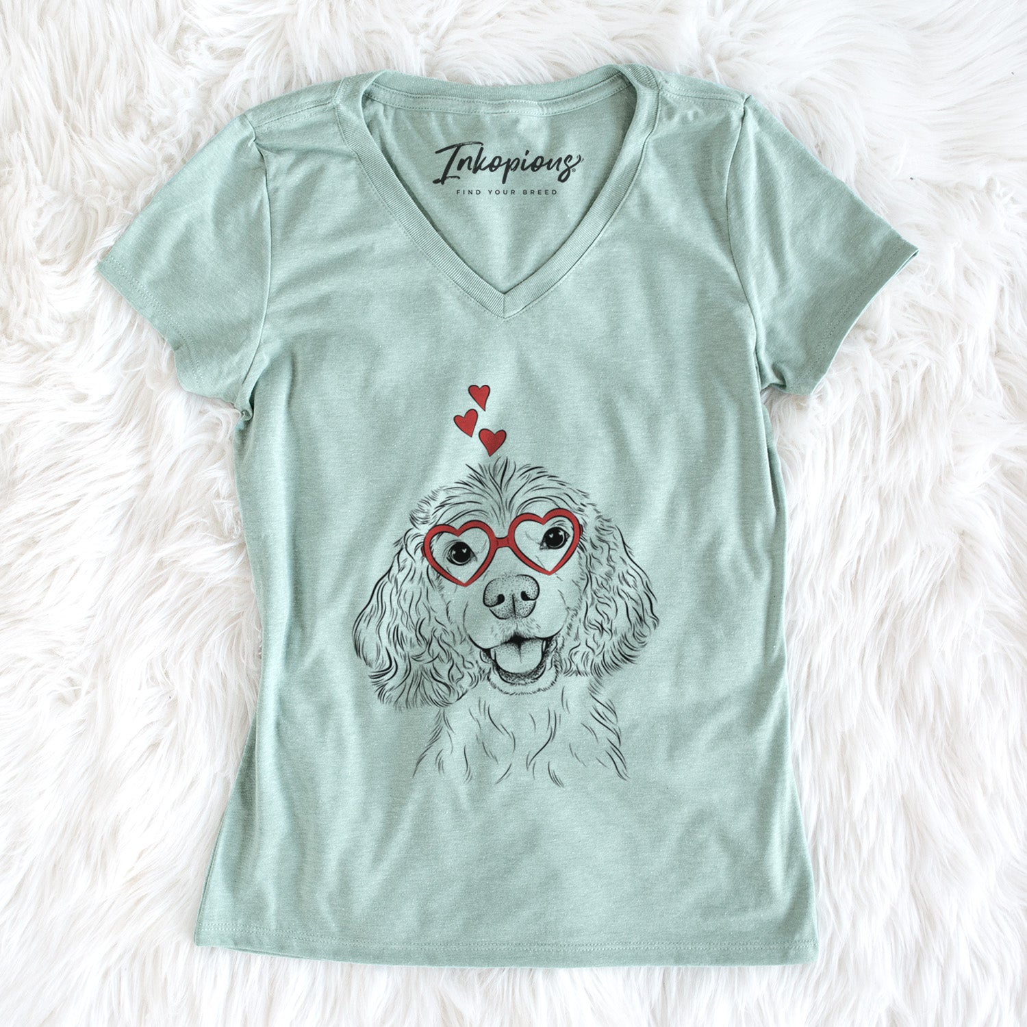 Valentine Cricket the American Cocker Spaniel - Women's Perfect V-neck Shirt