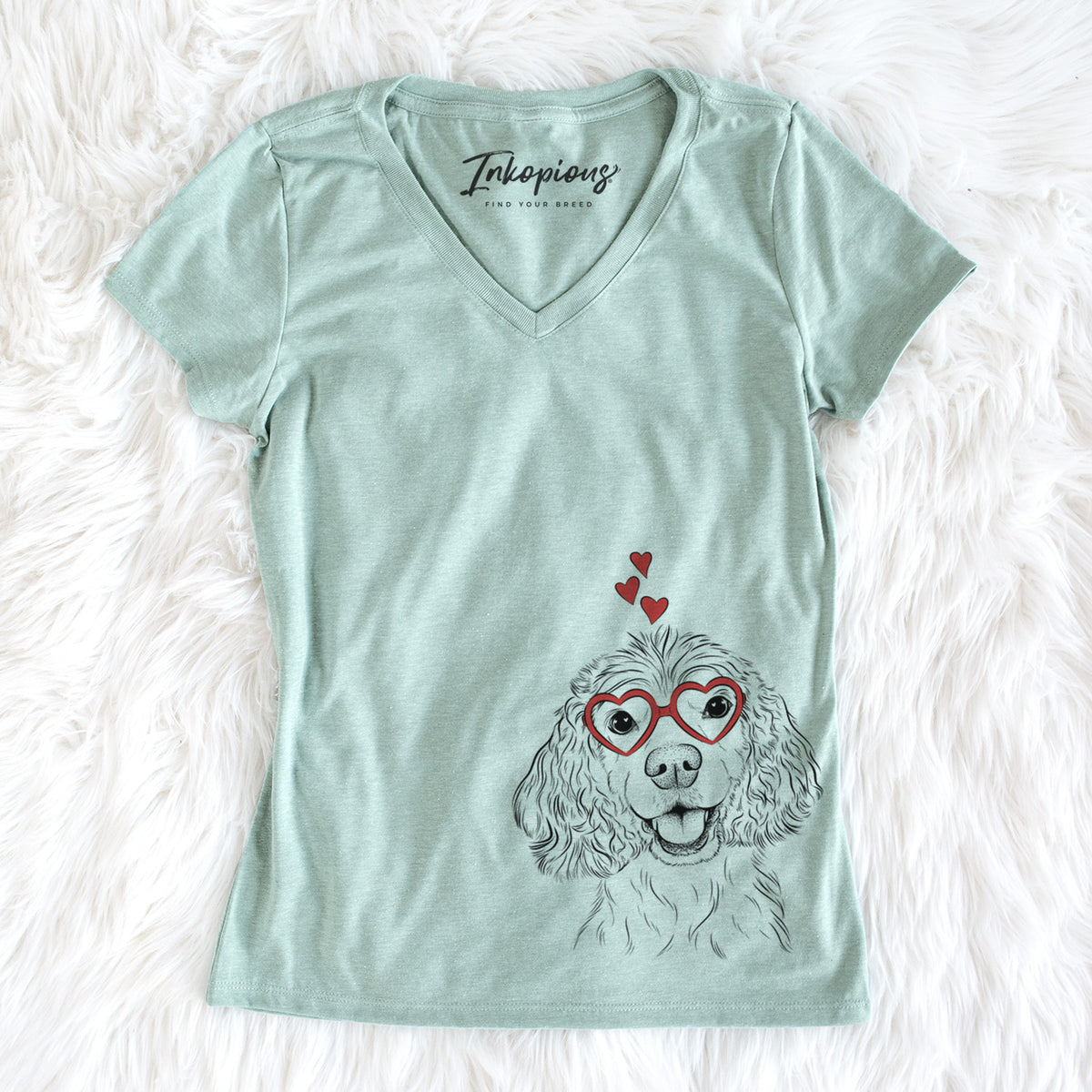 Valentine Cricket the American Cocker Spaniel - Women&#39;s Perfect V-neck Shirt