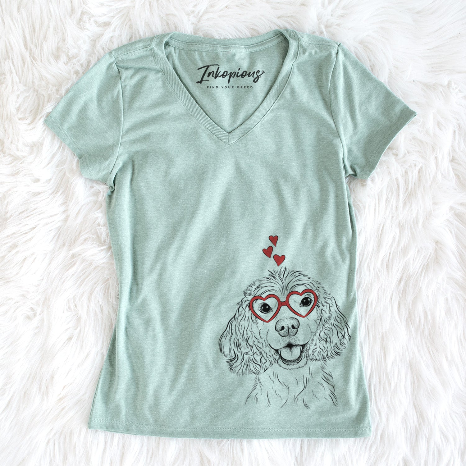 Valentine Cricket the American Cocker Spaniel - Women's Perfect V-neck Shirt