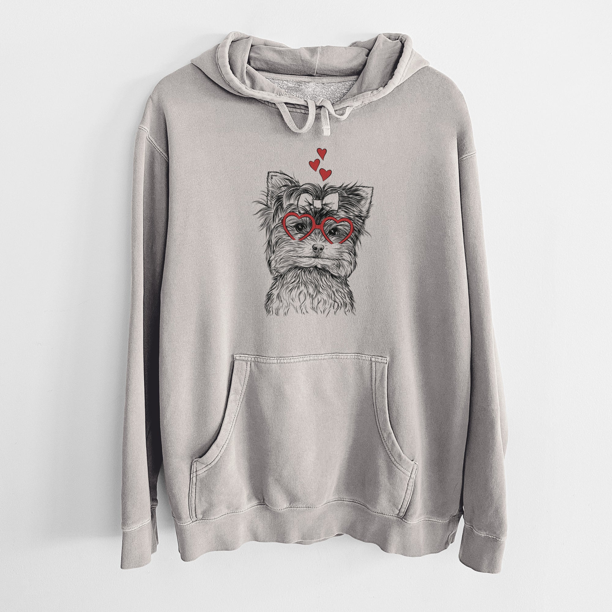 Valentine Cricket the Biewer Terrier - Unisex Pigment Dyed Hoodie