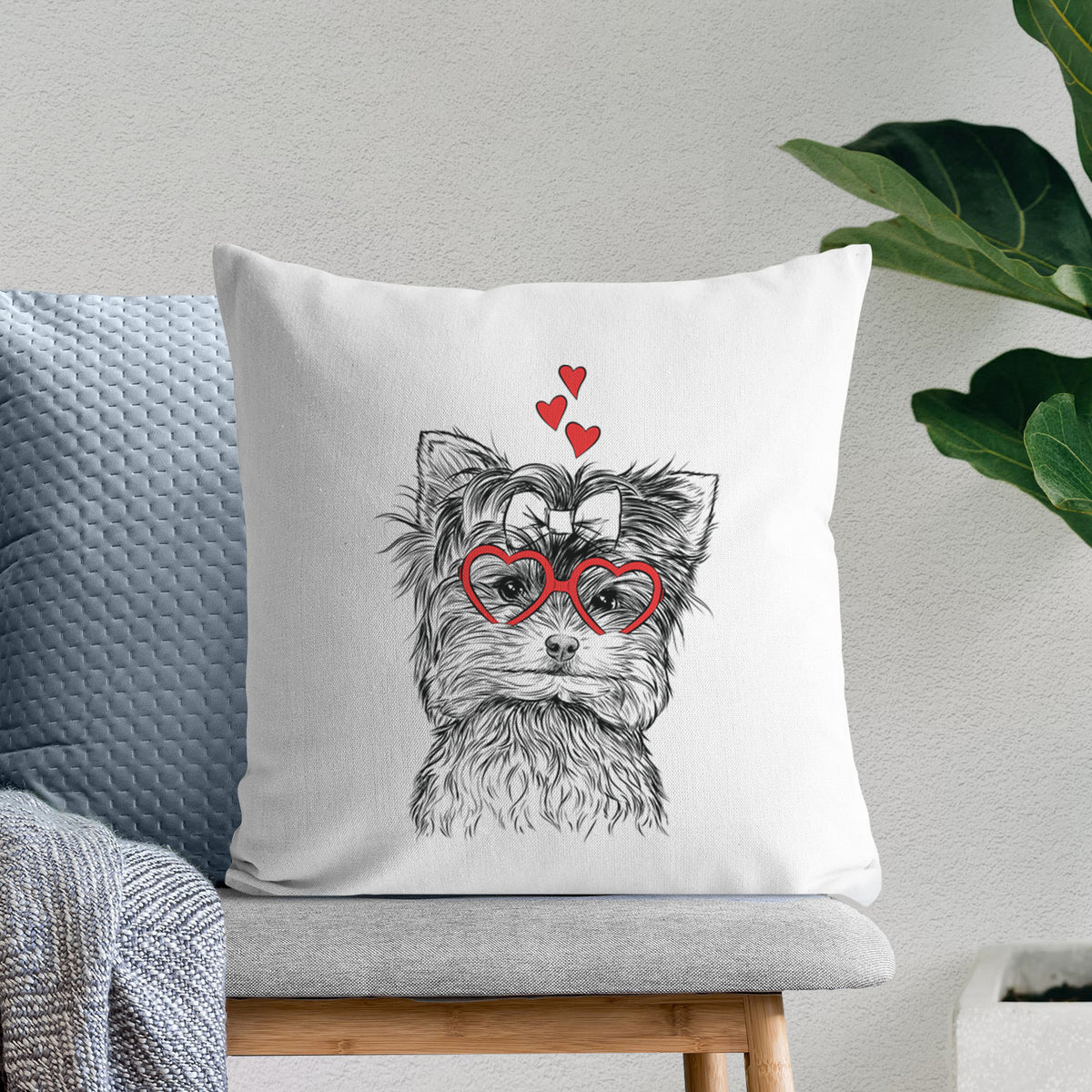 Cricket the Biewer Terrier - Throw Pillow Cover