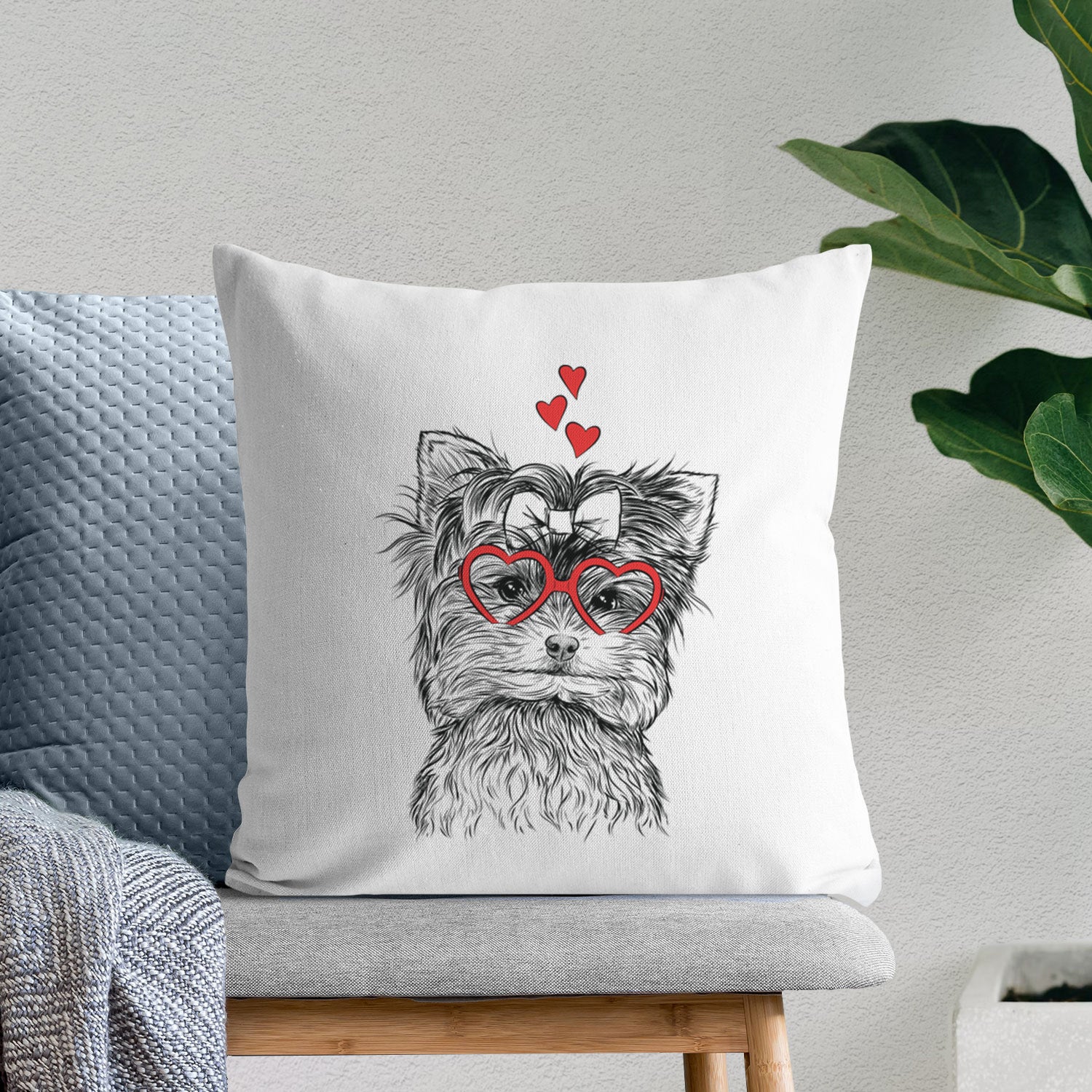 Cricket the Biewer Terrier - Throw Pillow Cover