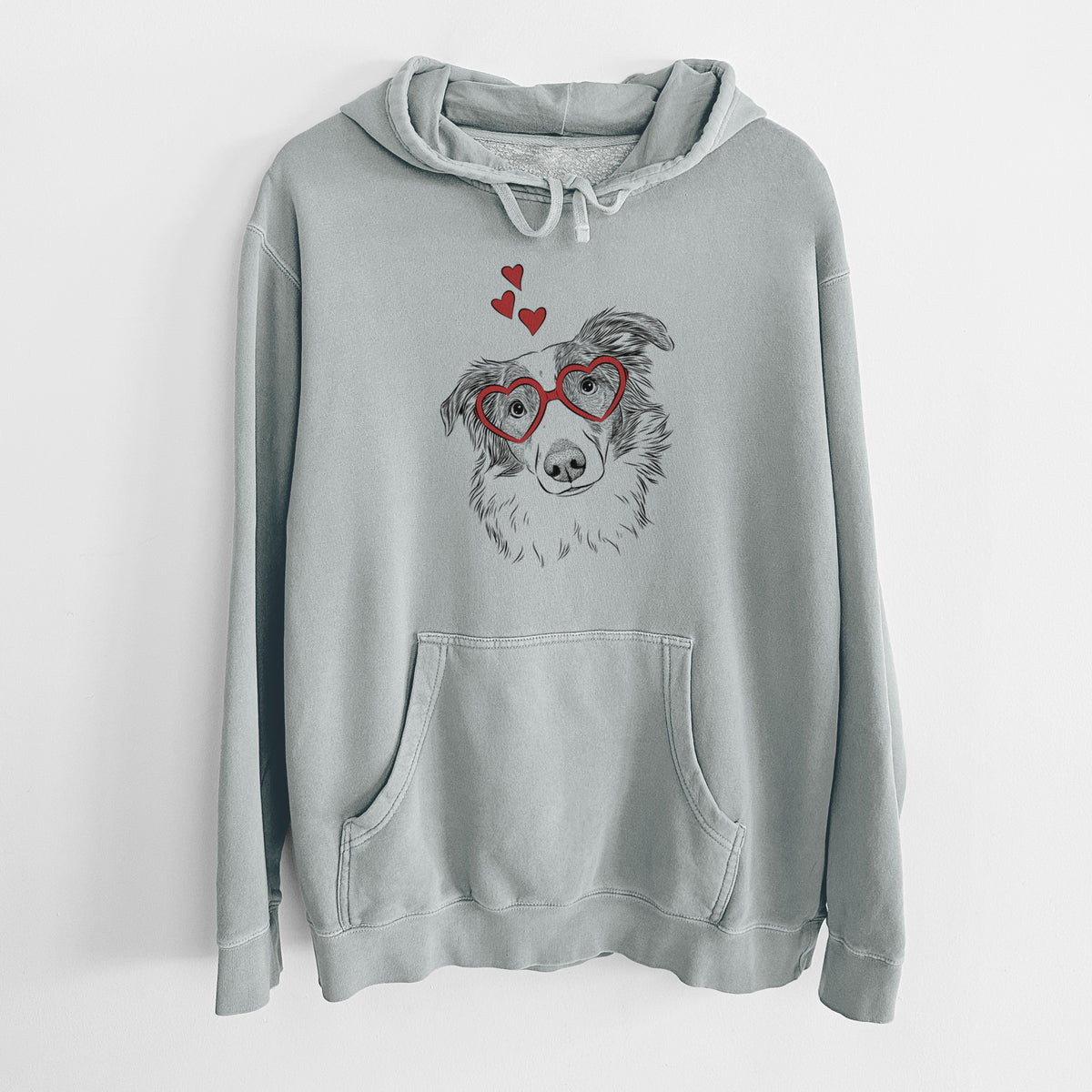 Valentine Cyclone the Australian Shepherd - Unisex Pigment Dyed Hoodie