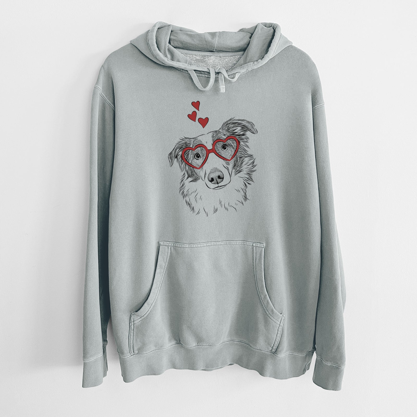 Valentine Cyclone the Australian Shepherd - Unisex Pigment Dyed Hoodie