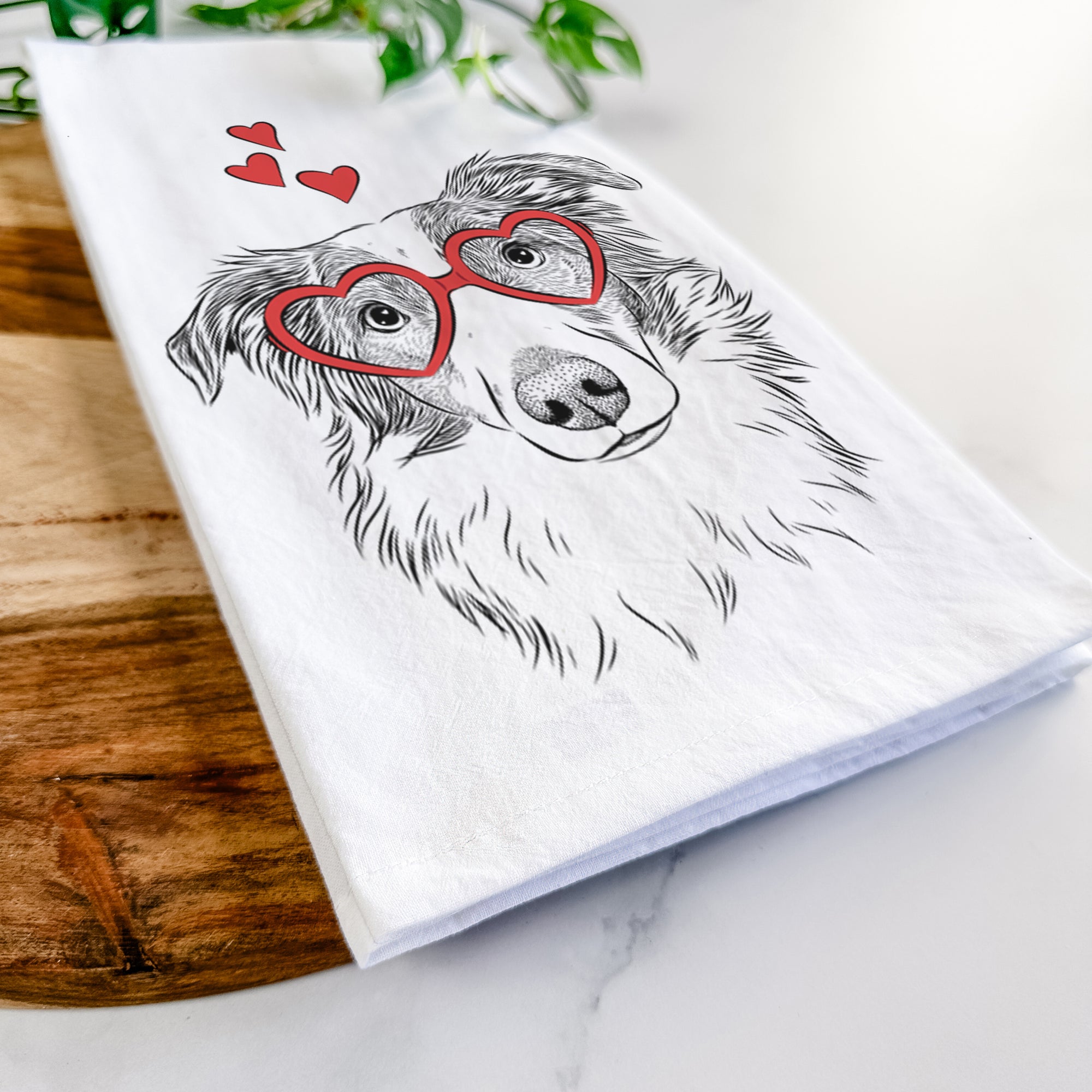 Cyclone the Australian Shepherd Tea Towel