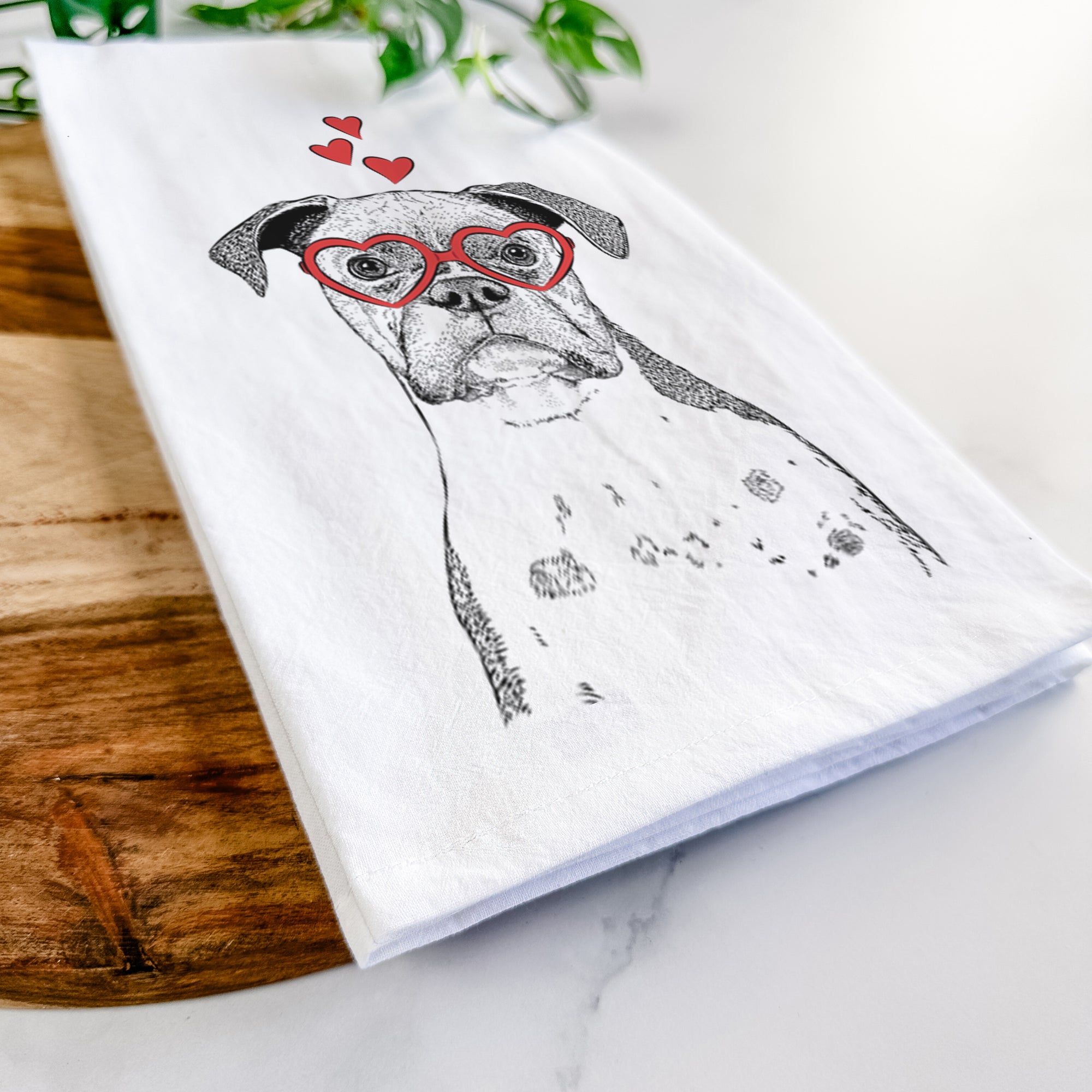 Daisy the Boxer Tea Towel