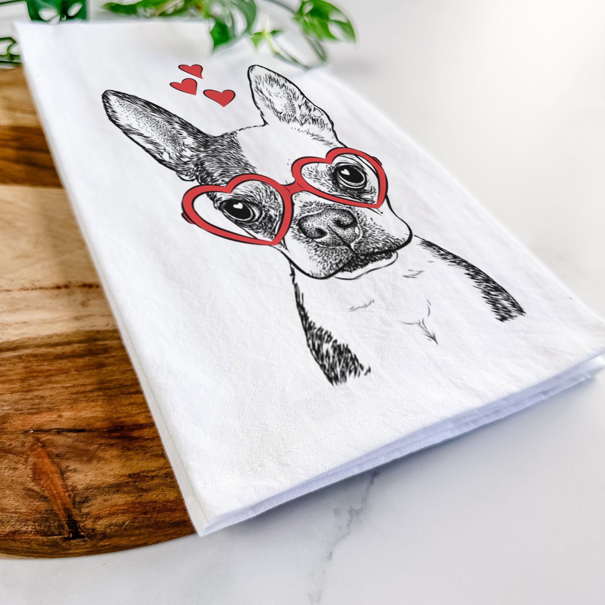 Daisy the Boston Terrier Tea Towel