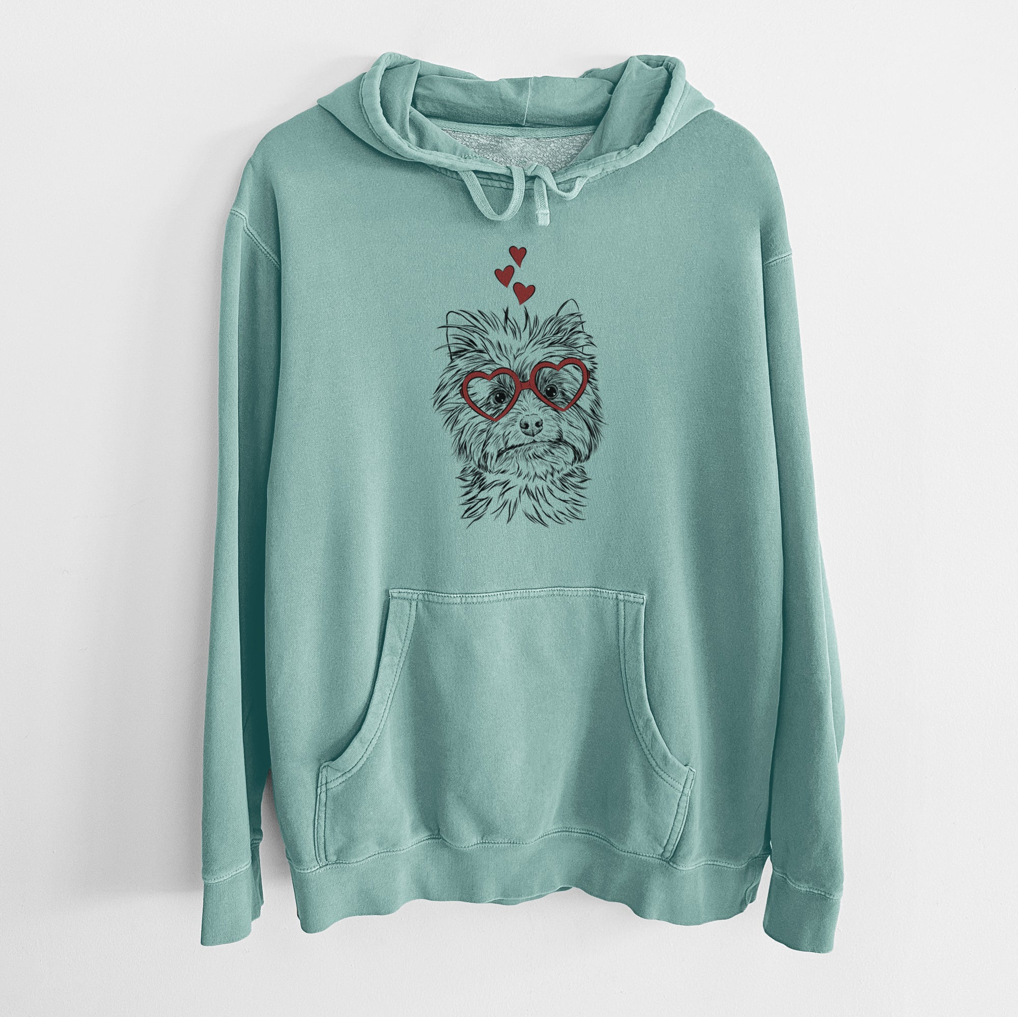 Valentine Dakota the Yorkshire Terrier - Unisex Pigment Dyed Hoodie