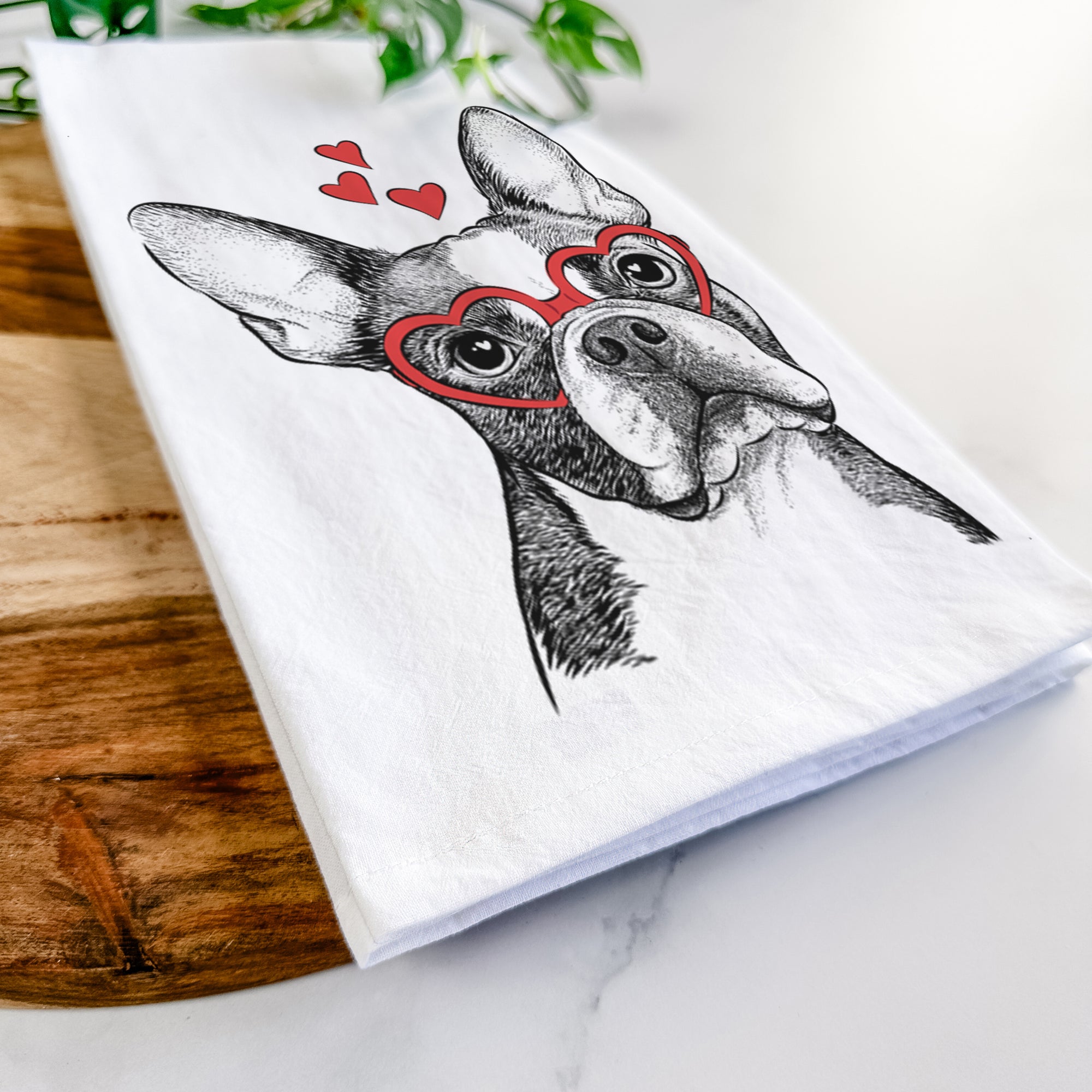 Dee Dee the Boston Terrier Tea Towel