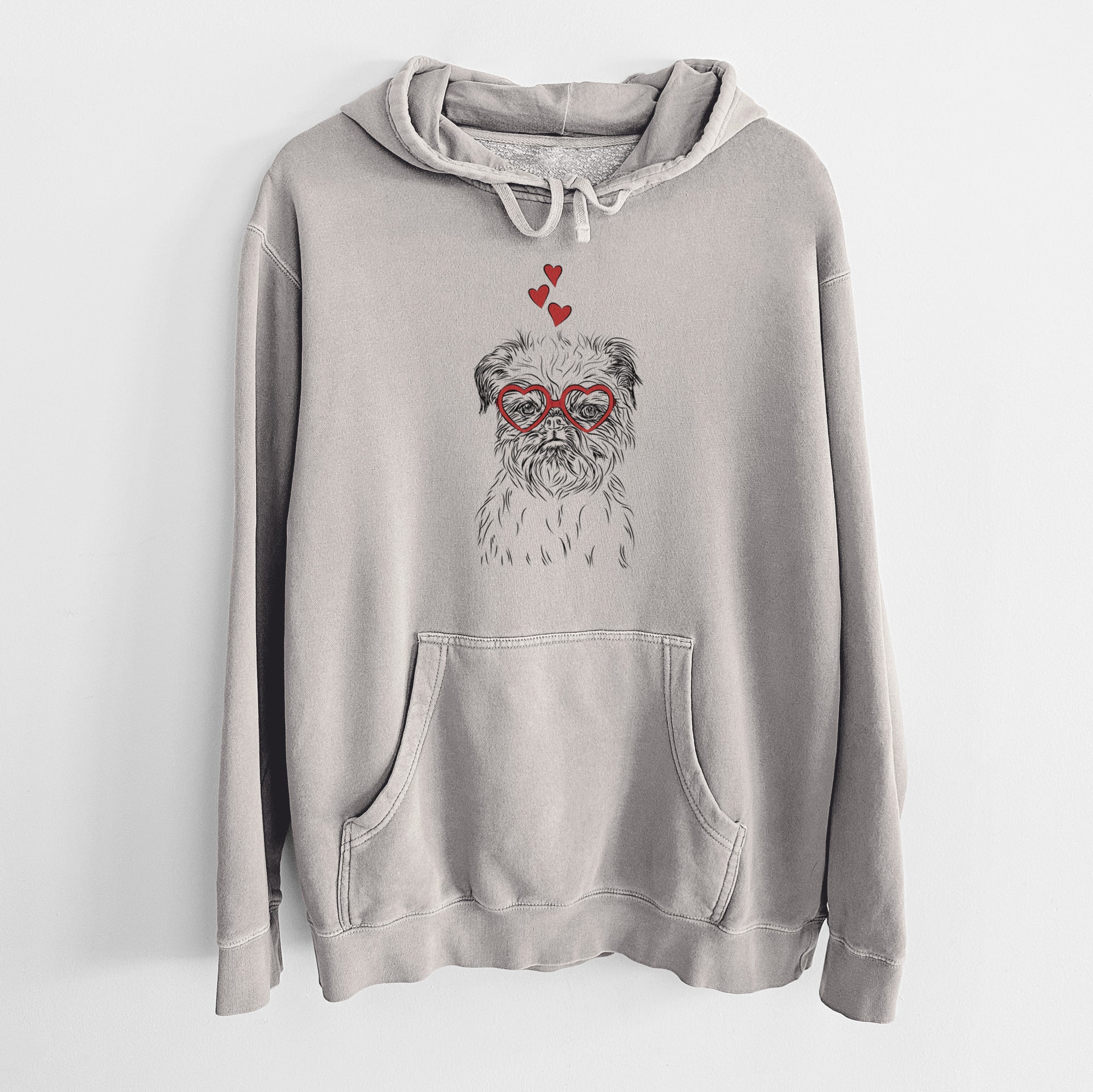 Valentine Digby the Brussels Griffon - Unisex Pigment Dyed Hoodie