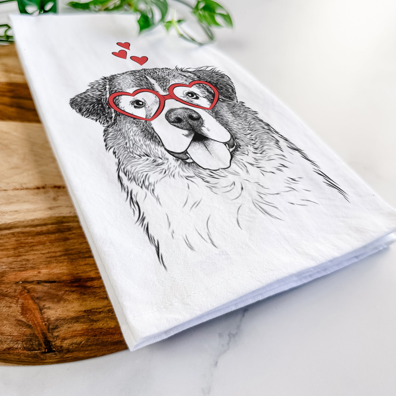 Dilly the Saint Bernard Tea Towel
