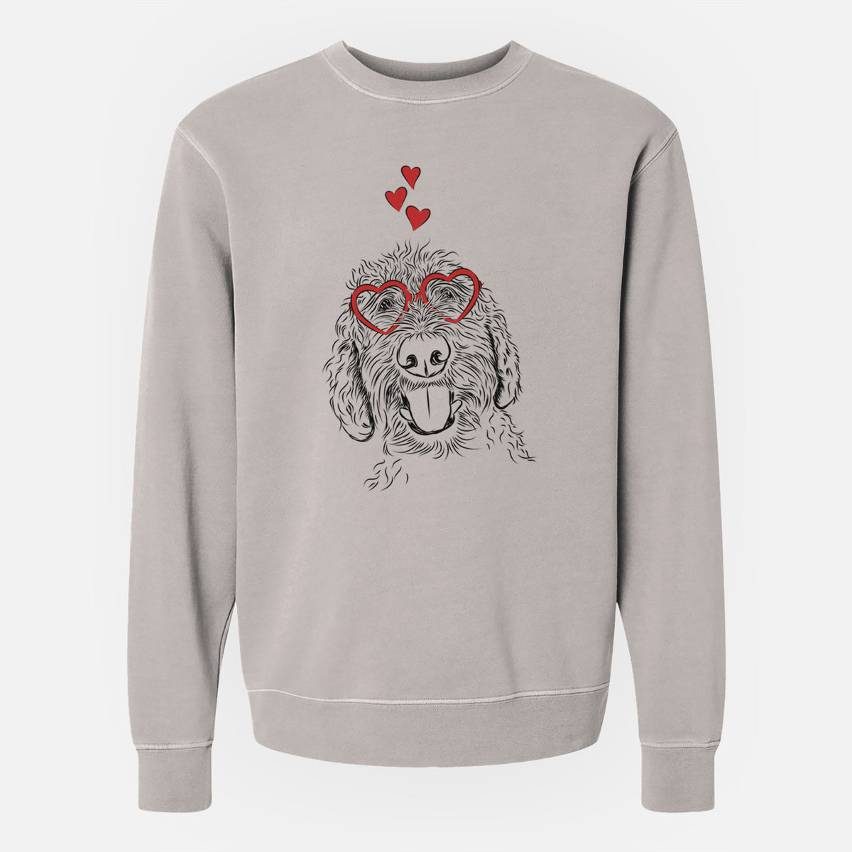 Valentine Dixie the Doodle - Unisex Pigment Dyed Crew Sweatshirt