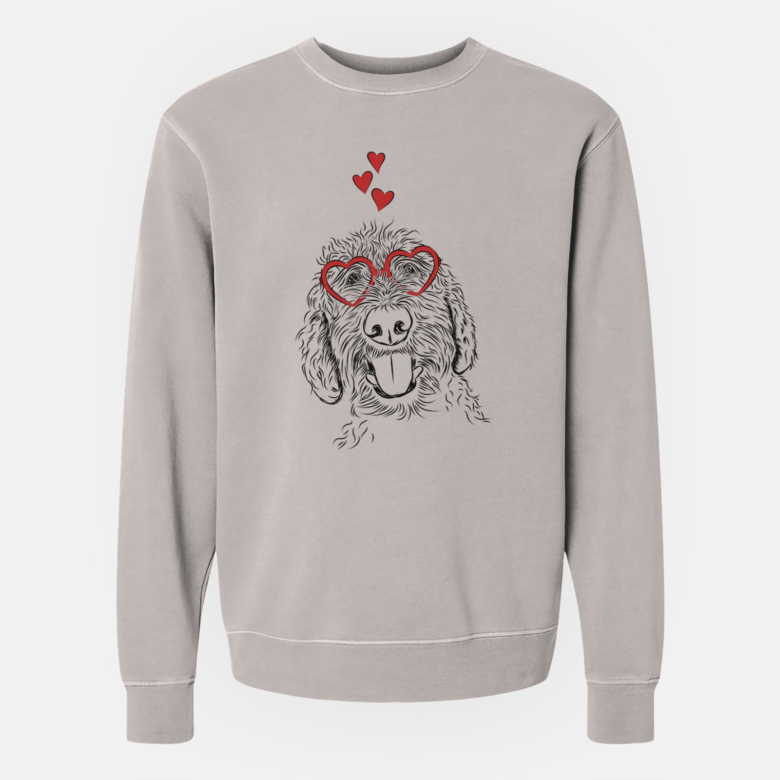 Valentine Dixie the Doodle - Unisex Pigment Dyed Crew Sweatshirt