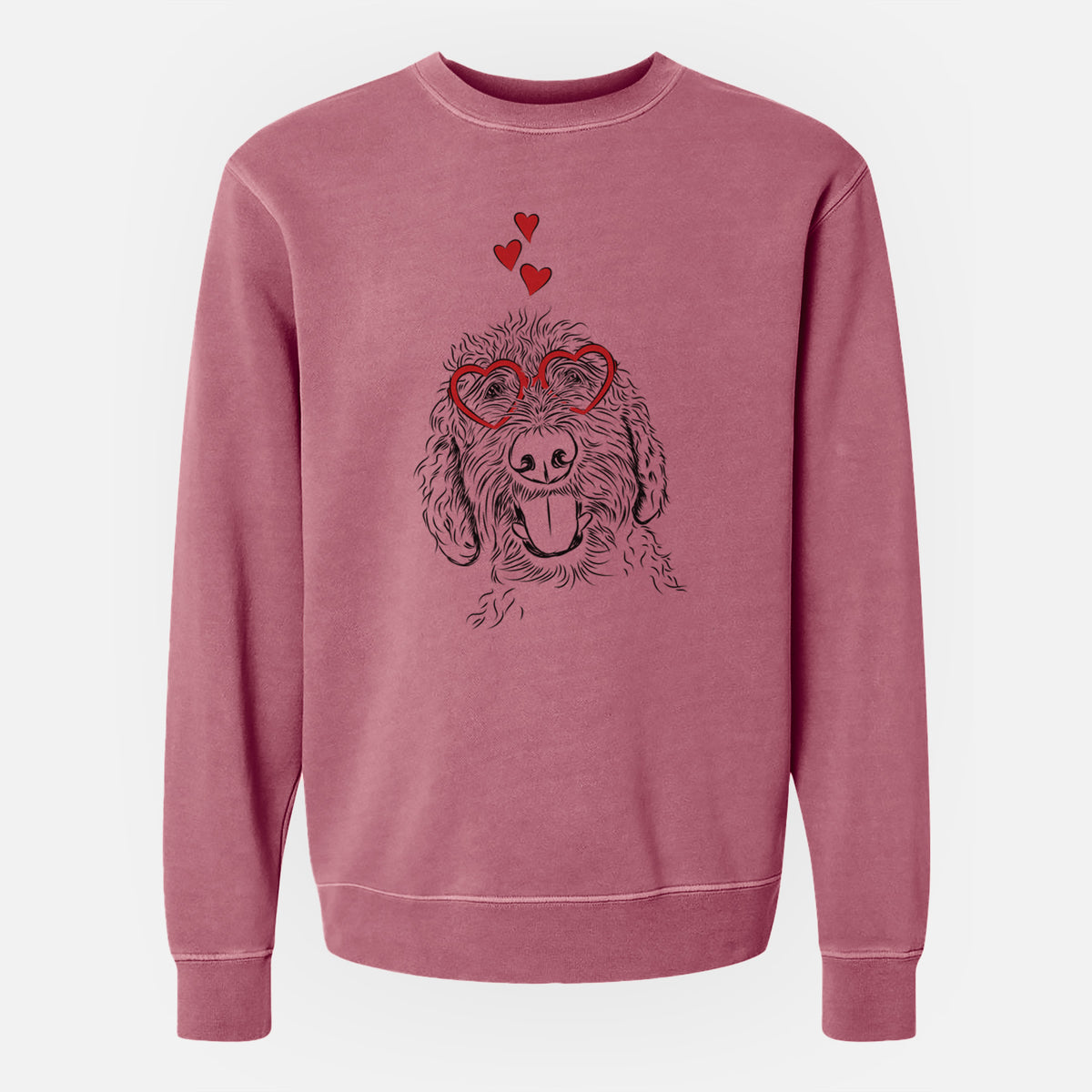 Valentine Dixie the Doodle - Unisex Pigment Dyed Crew Sweatshirt