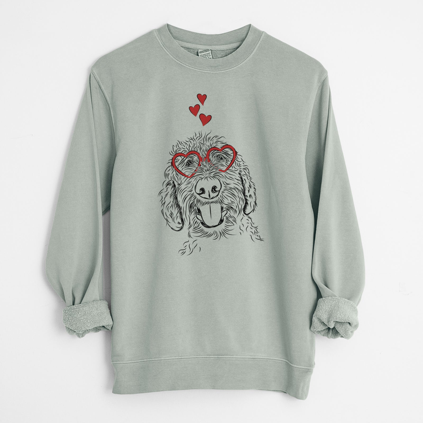 Valentine Dixie the Doodle - Unisex Pigment Dyed Crew Sweatshirt