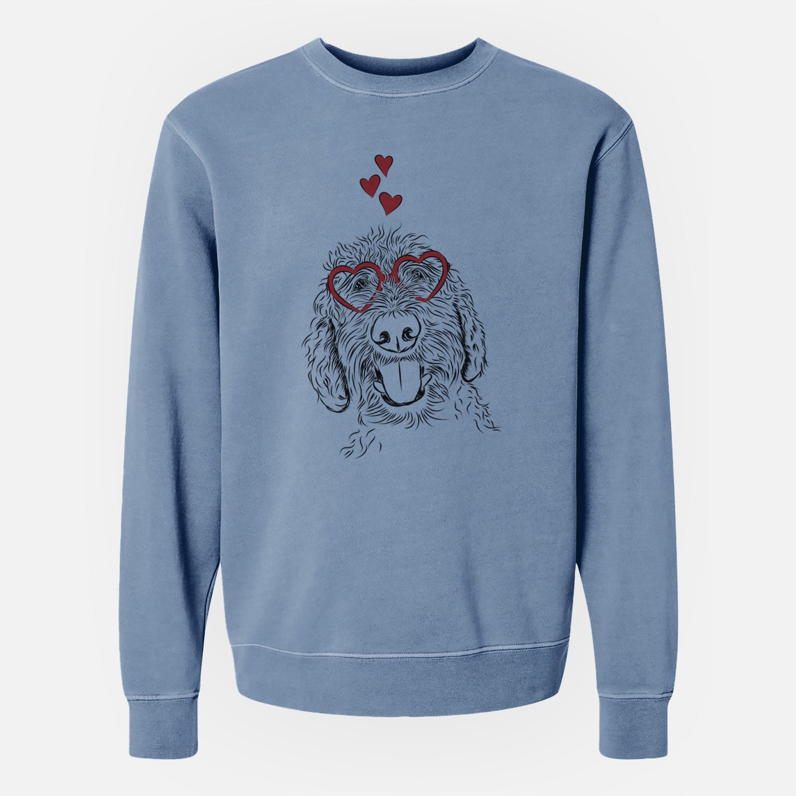 Valentine Dixie the Doodle - Unisex Pigment Dyed Crew Sweatshirt