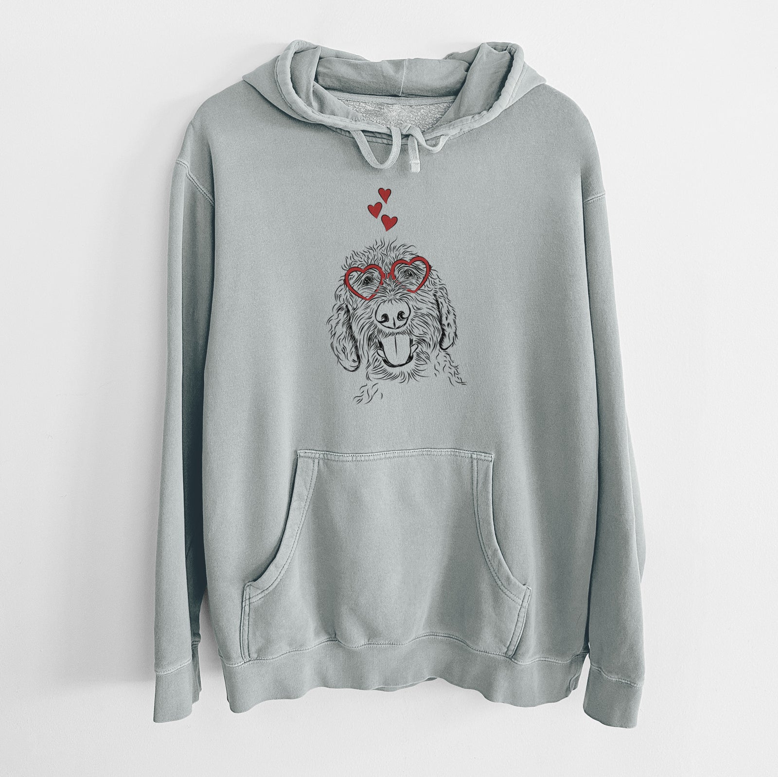 Valentine Dixie the Doodle - Unisex Pigment Dyed Hoodie