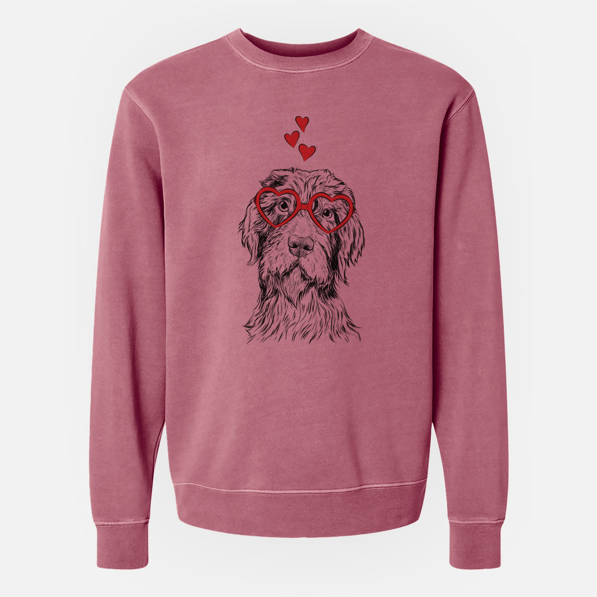 Valentine Doc Holliday the Pudelpointer - Unisex Pigment Dyed Crew Sweatshirt