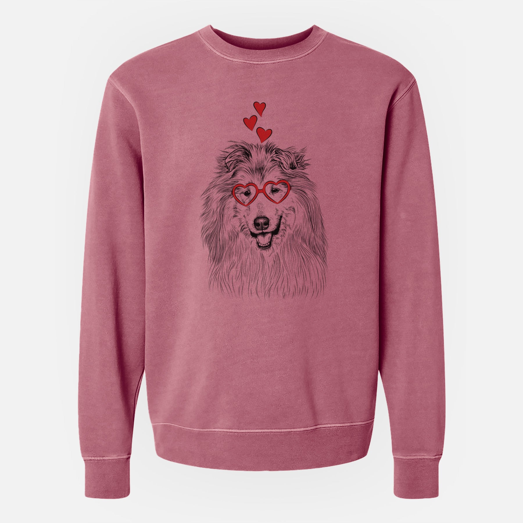 Valentine Donnan the Rough Collie - Unisex Pigment Dyed Crew Sweatshirt