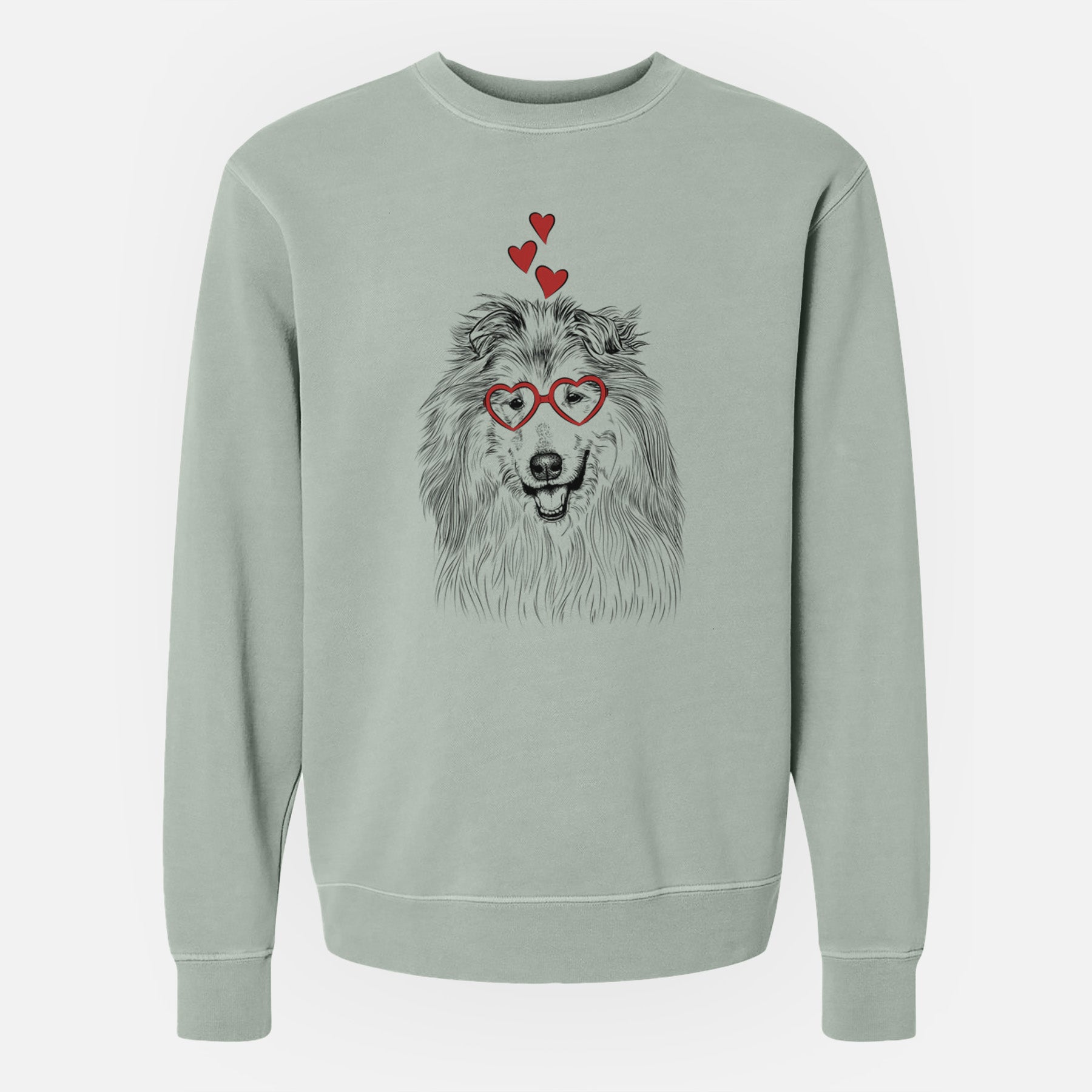 Valentine Donnan the Rough Collie - Unisex Pigment Dyed Crew Sweatshirt