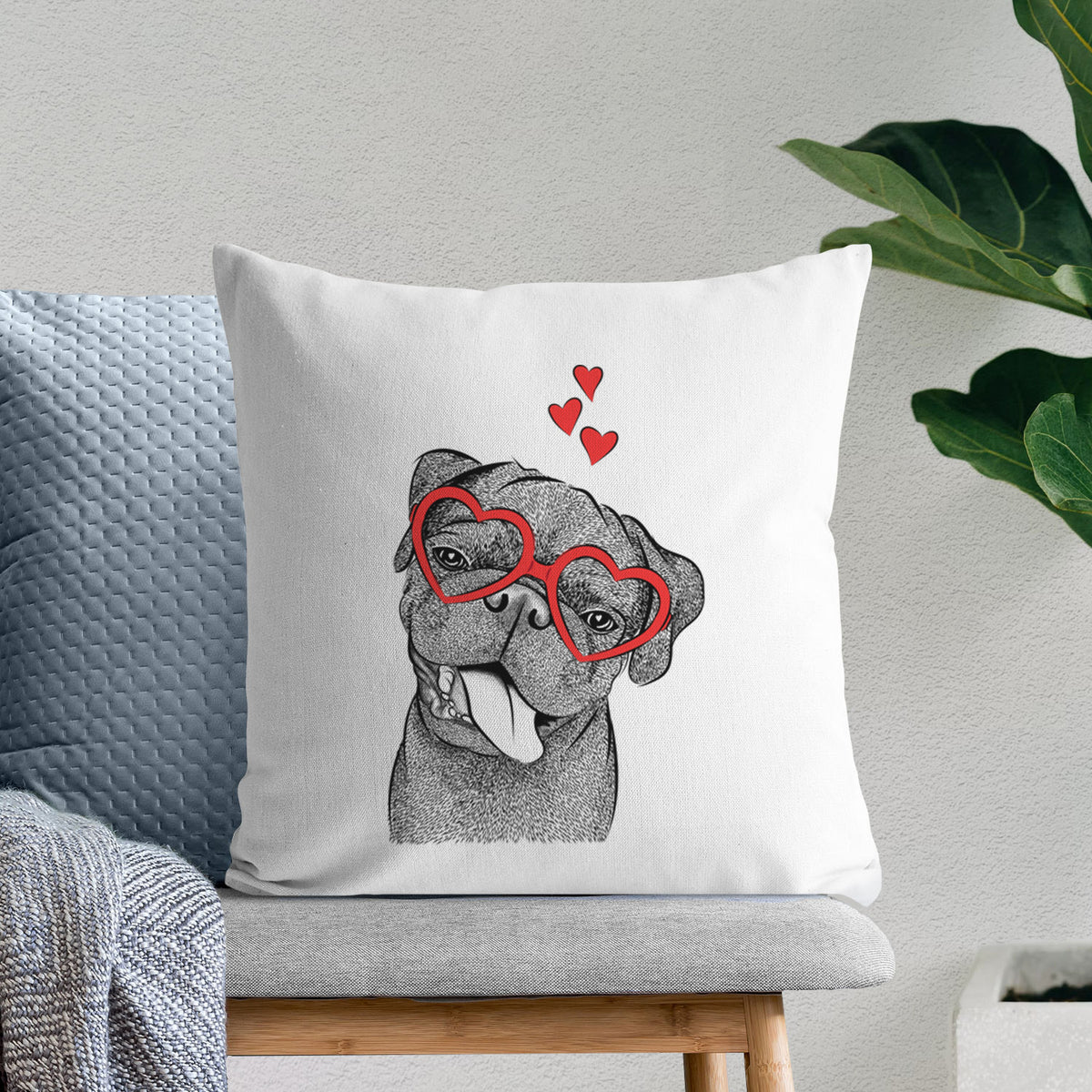Dudley Danger the Pug - Throw Pillow Cover