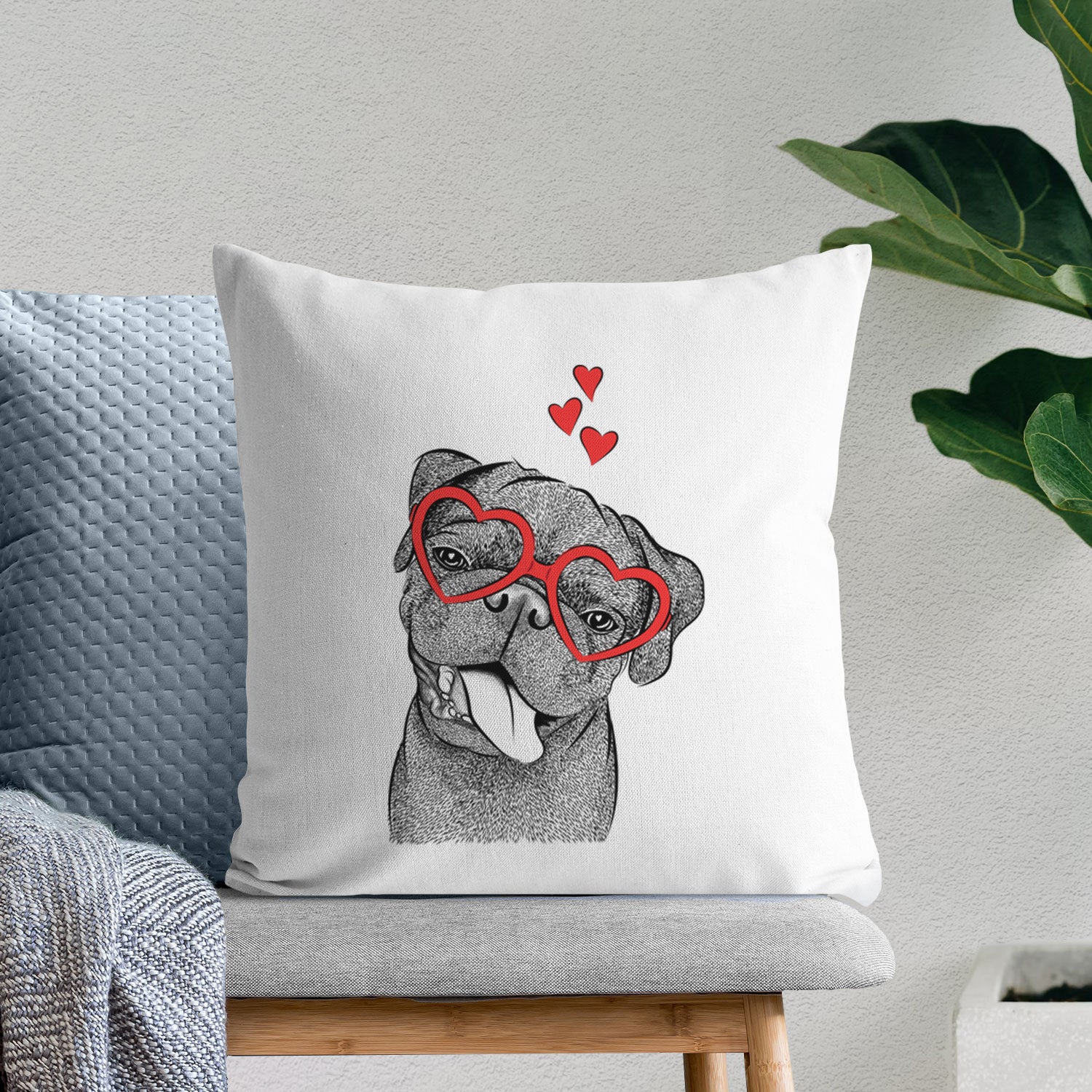 Dudley Danger the Pug - Throw Pillow Cover