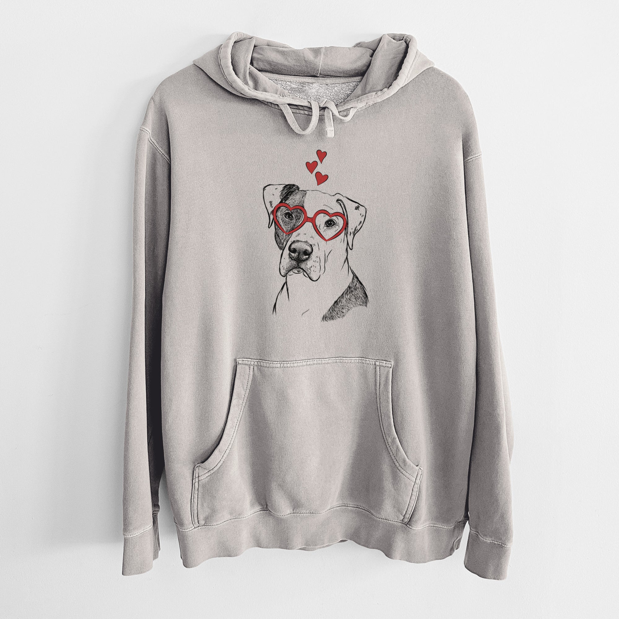 Valentine Duke the American Staffordshire Terrier Mix - Unisex Pigment Dyed Hoodie