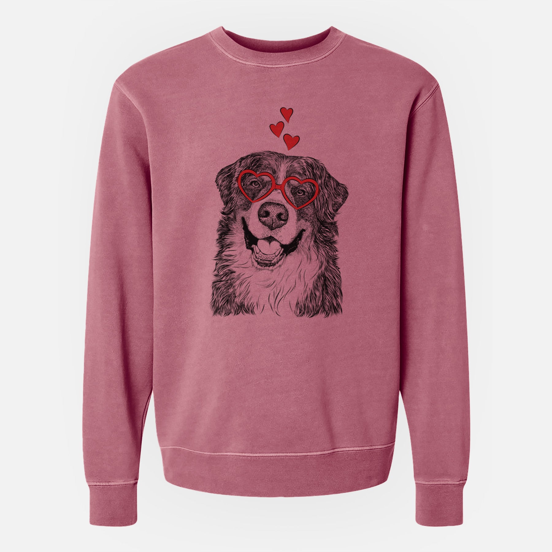 Valentine Eiger the Bernese Mountain Dog - Unisex Pigment Dyed Crew Sweatshirt