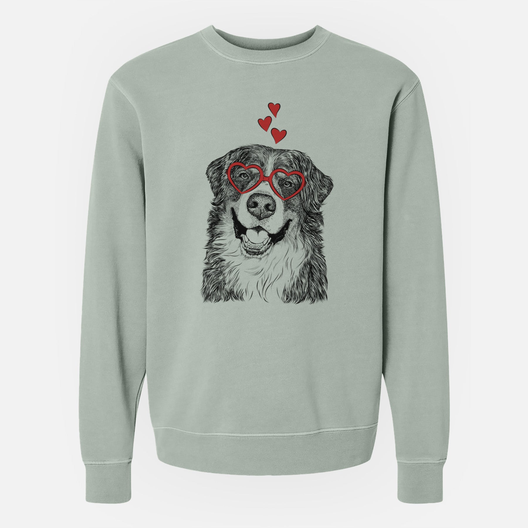 Valentine Eiger the Bernese Mountain Dog - Unisex Pigment Dyed Crew Sweatshirt