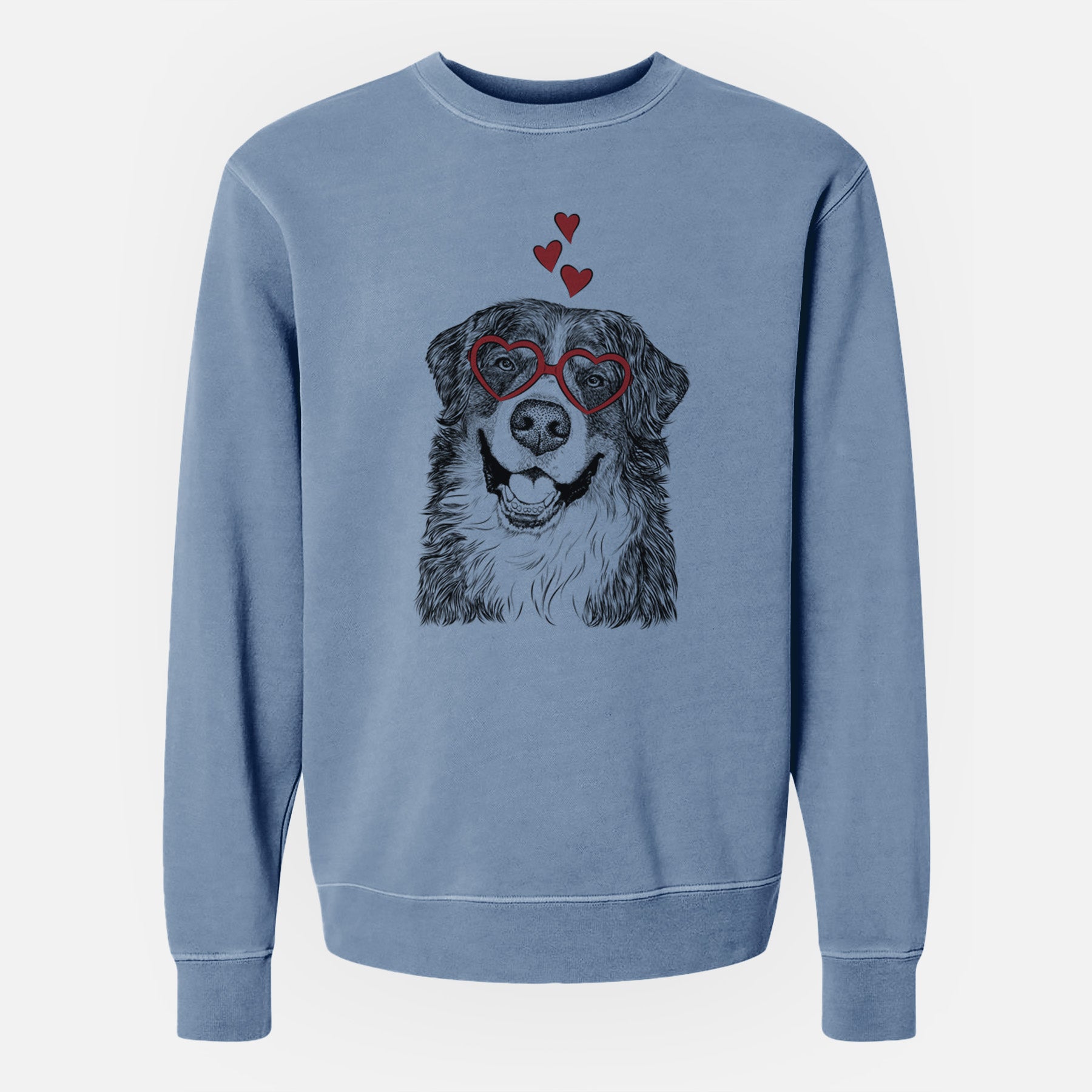 Valentine Eiger the Bernese Mountain Dog - Unisex Pigment Dyed Crew Sweatshirt