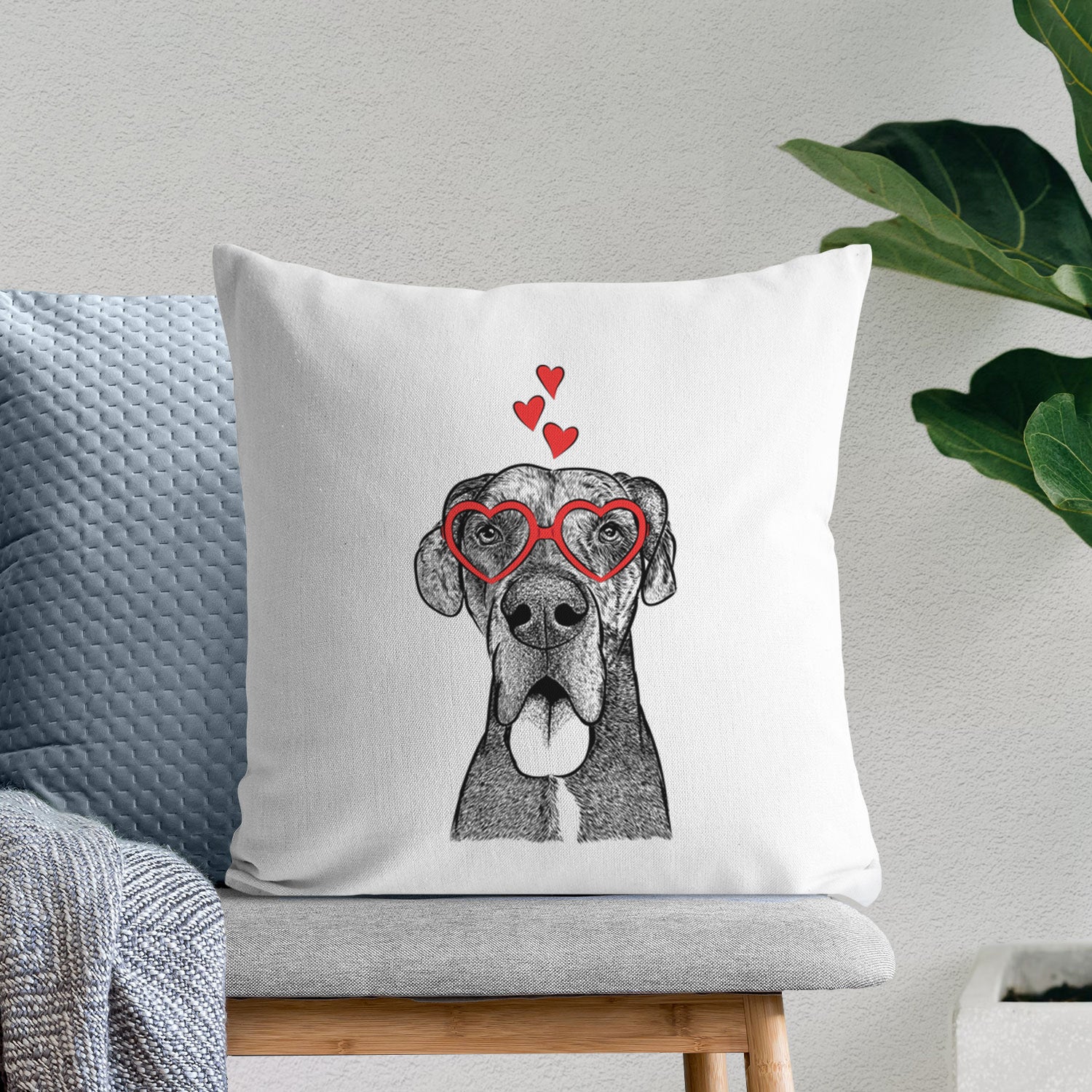 Eli the Great Dane - Throw Pillow Cover