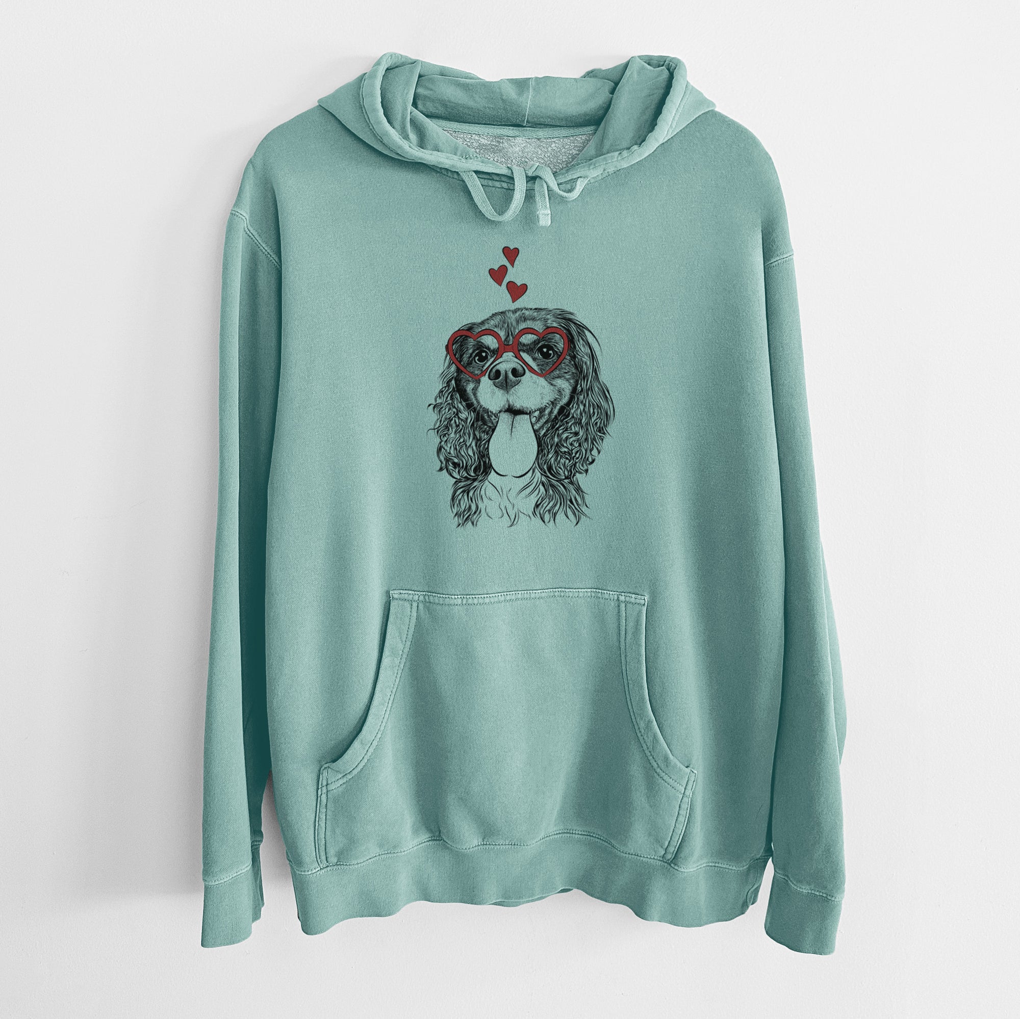 Valentine Elizabeth the Cavalier King Charles Spaniel - Unisex Pigment Dyed Hoodie