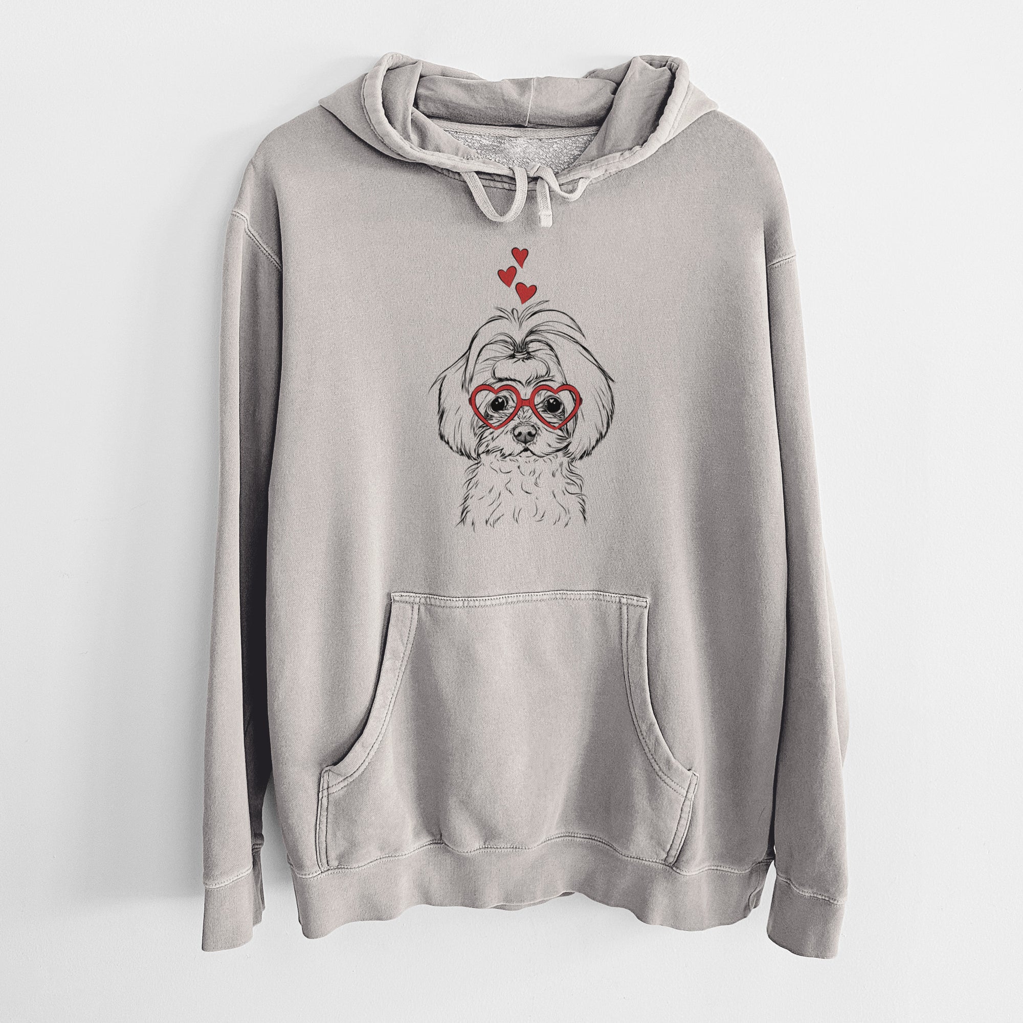 Valentine Ellie the Maltese - Unisex Pigment Dyed Hoodie