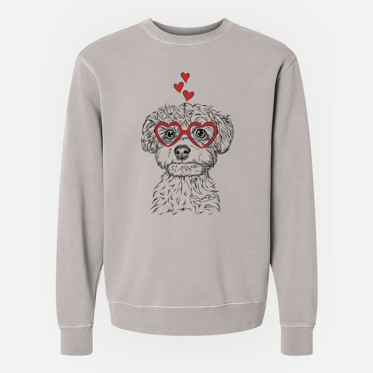 Valentine Elliott the Yorkiepoo - Unisex Pigment Dyed Crew Sweatshirt